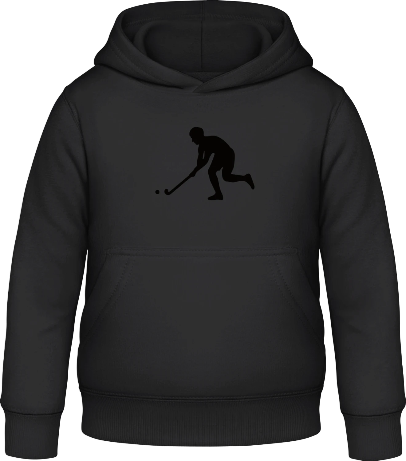 Field Hockey Player - Black Awdis Hoodie Kids - Front