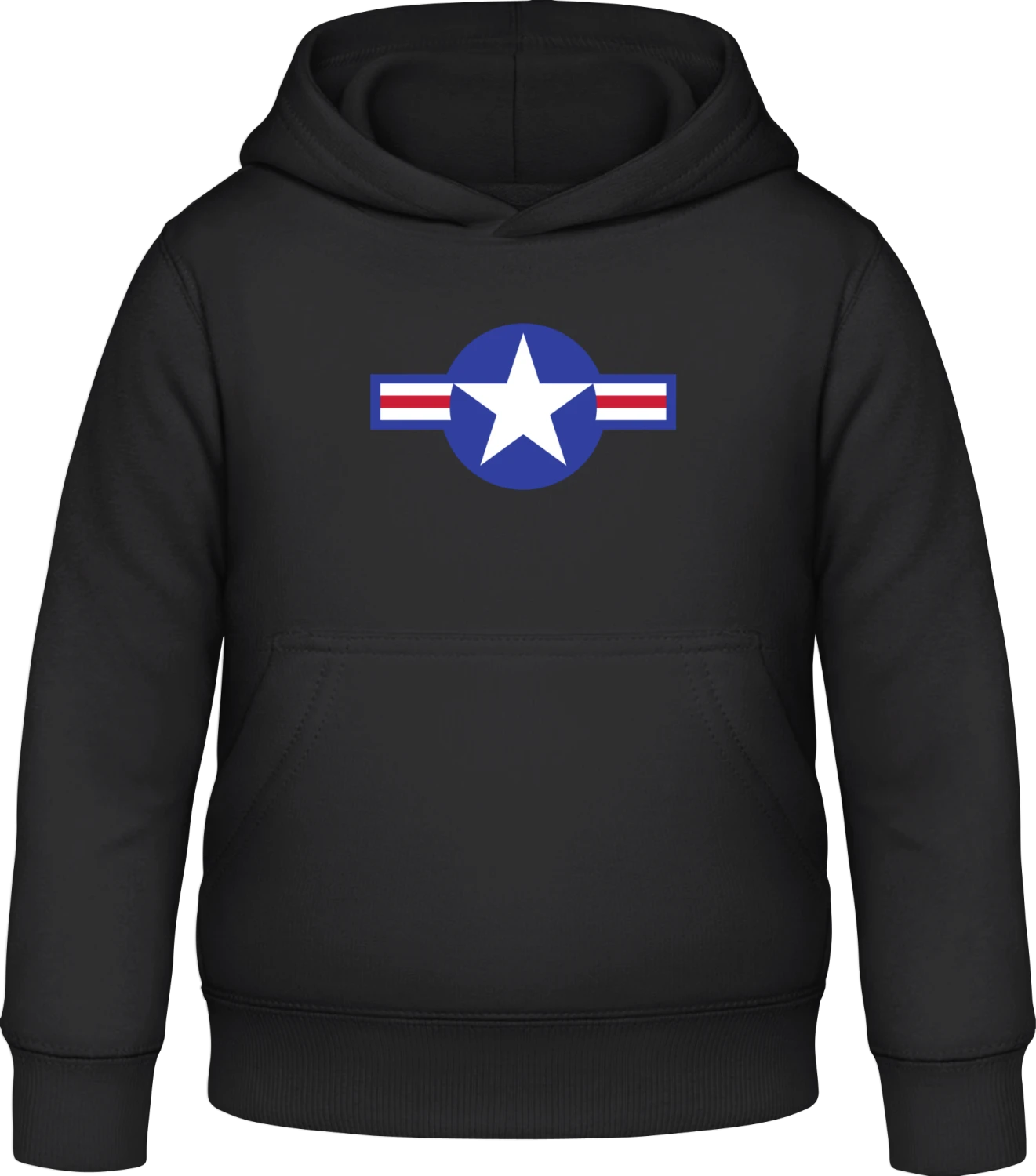 US Air Force Cockade - Black Awdis Hoodie Kids - Front