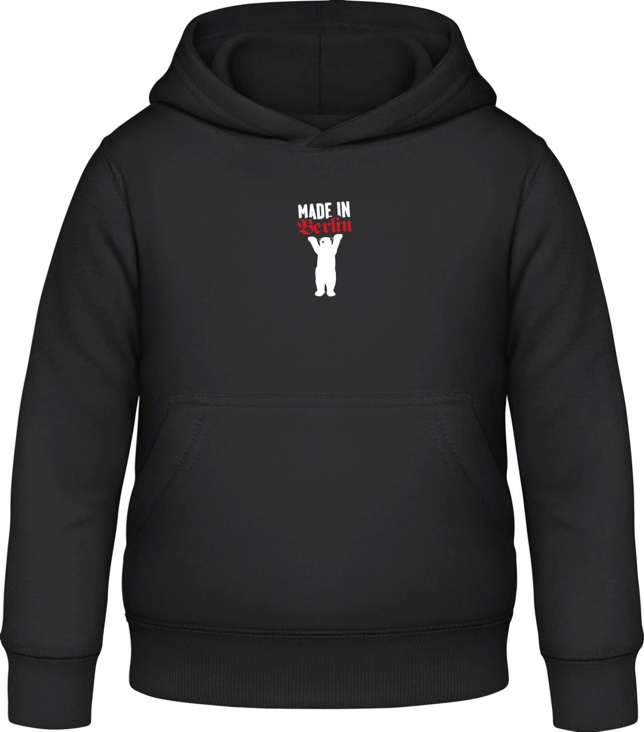 Made in Berlin - Black Awdis Hoodie Kids - Front