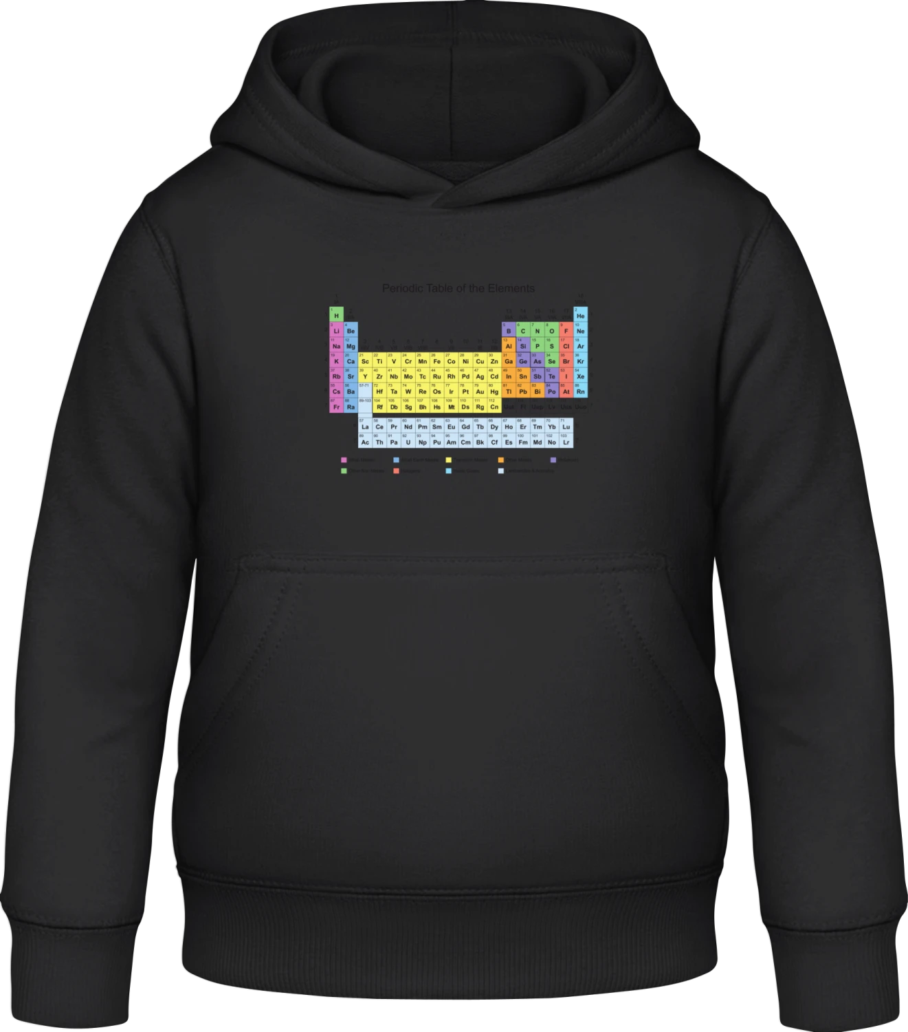 Periodic Table of the Elements - Black Awdis Hoodie Kids - Front