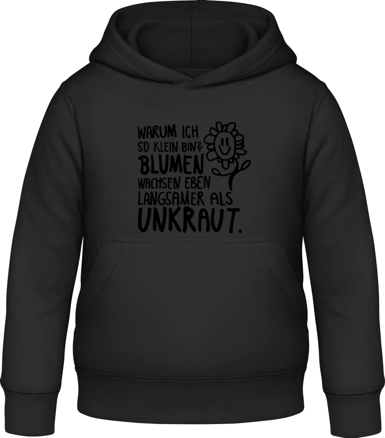 Warum ich so klein bin - Black Awdis Hoodie Kids - Front