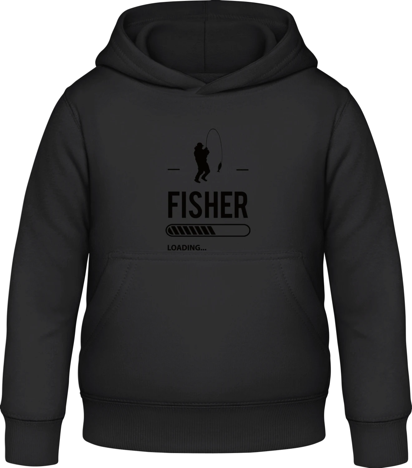 Fisher Loading - Black Awdis Hoodie Kids - Front