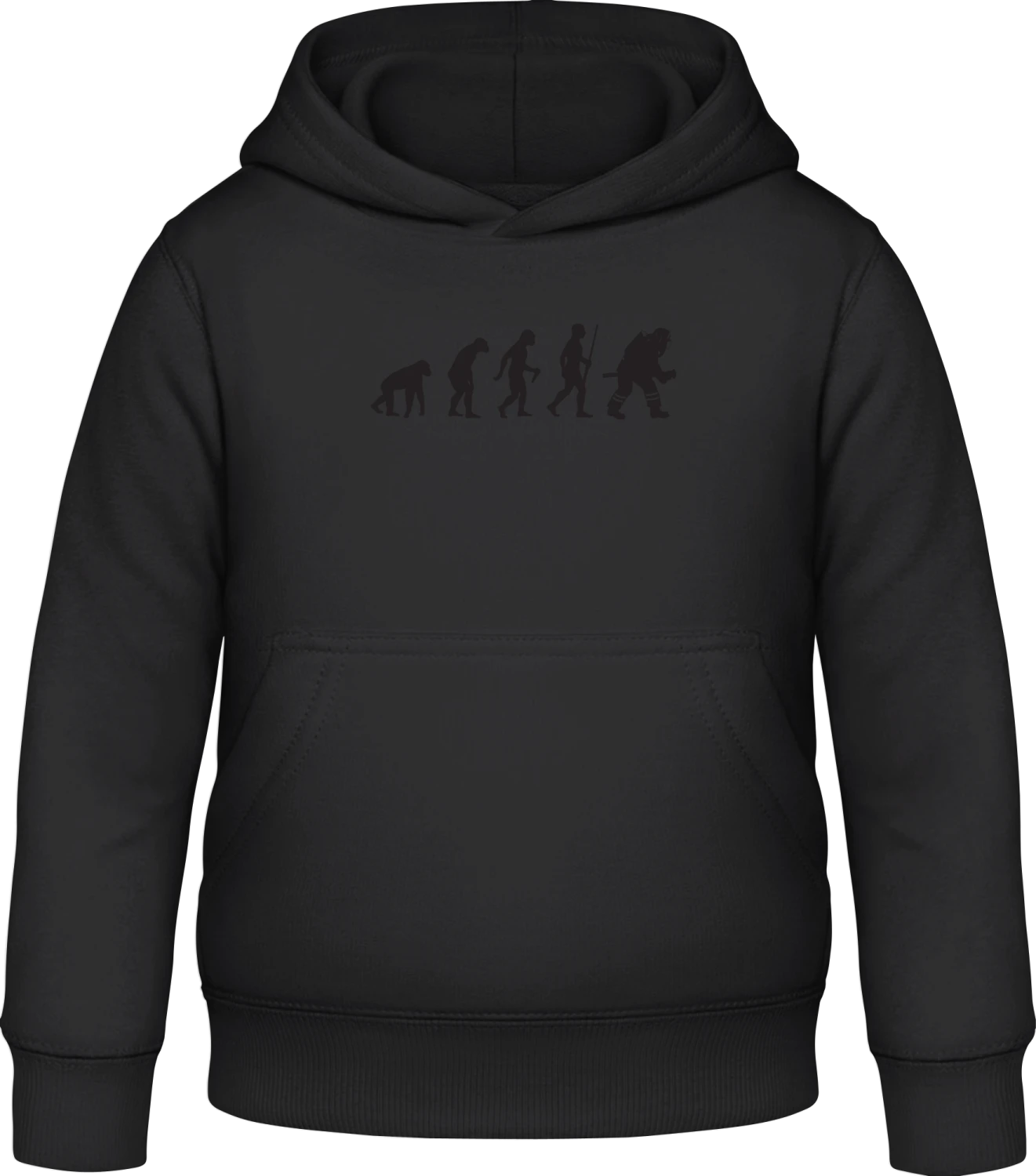 Firefighter Evolution - Black Awdis Hoodie Kids - Front