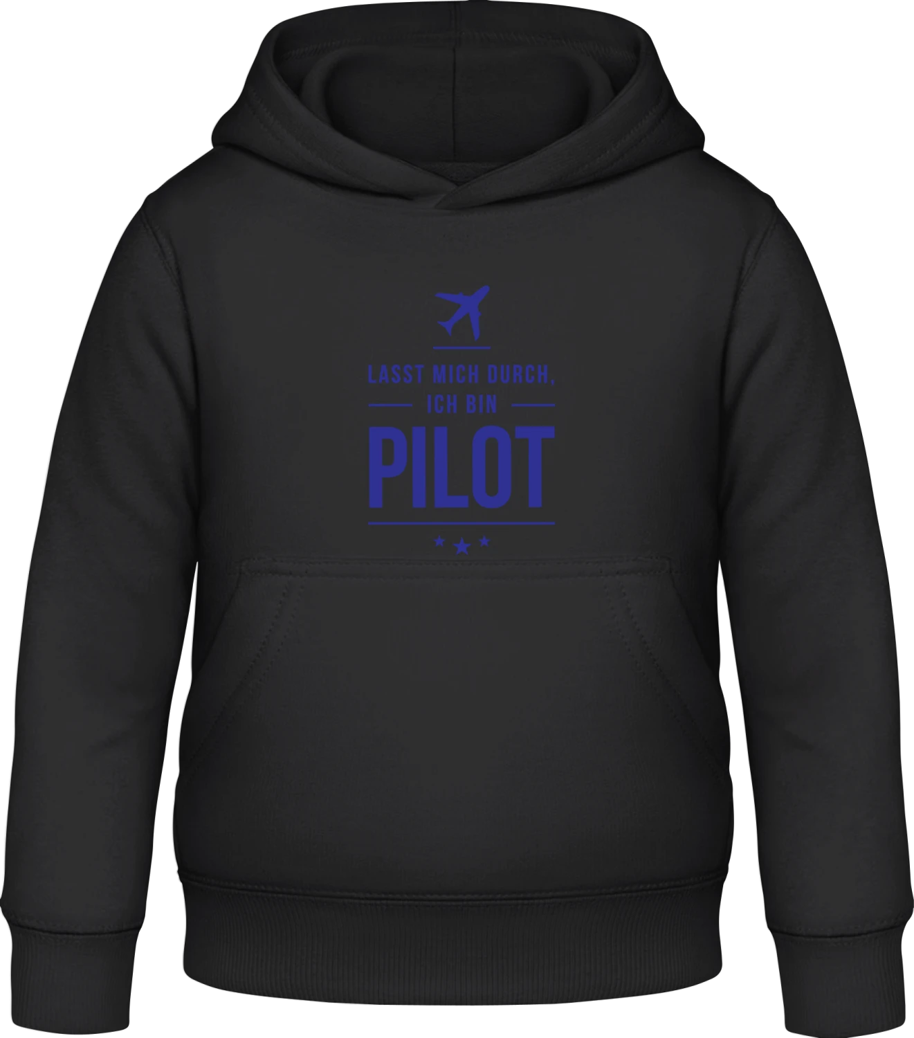 Lasst mich durch ich bin Pilot - Black Awdis Hoodie Kids - Front