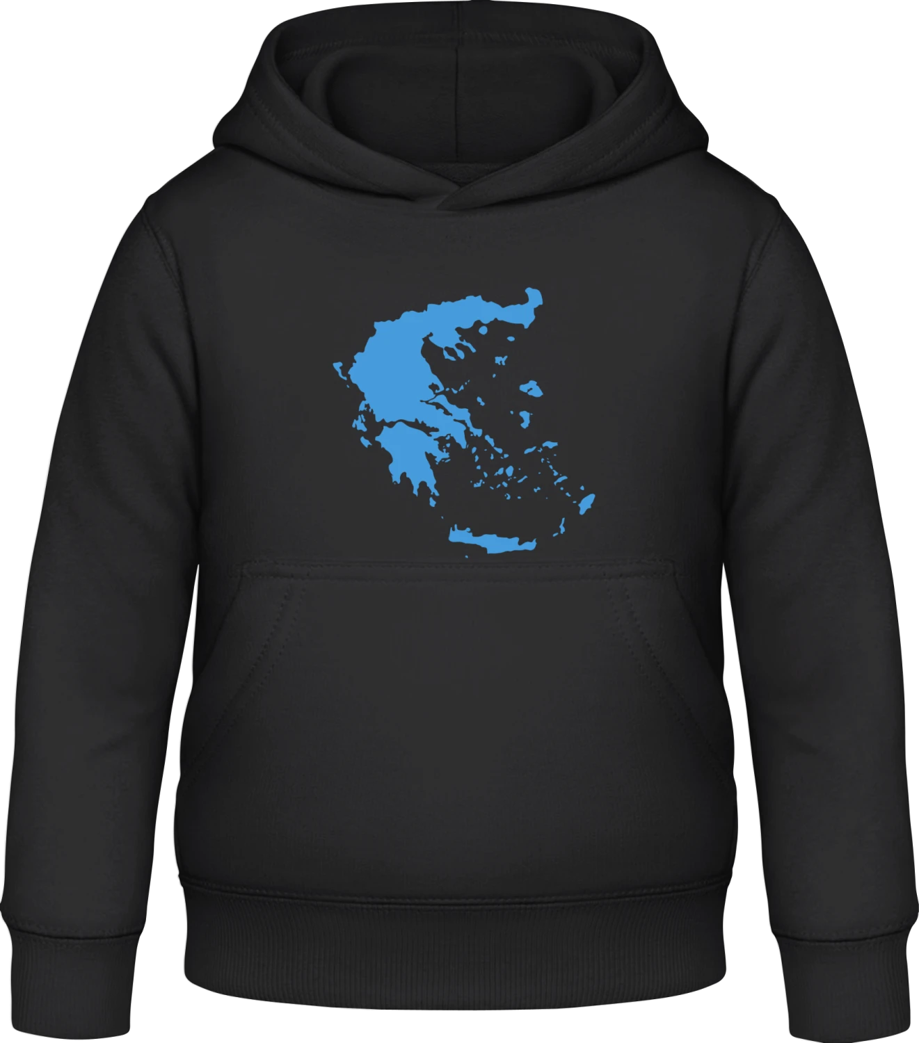 Greece Country - Black Awdis Hoodie Kids - Front