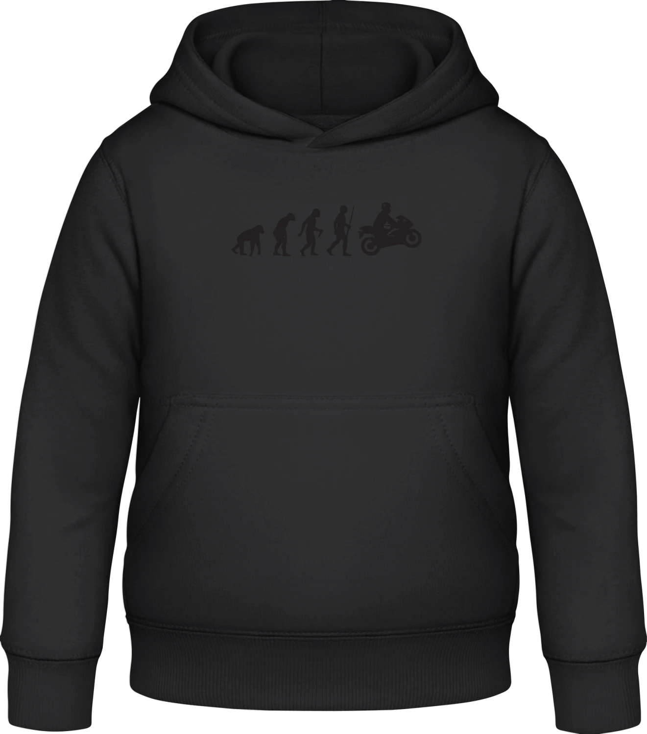 Motorbike Evolution - Black Awdis Hoodie Kids - Front