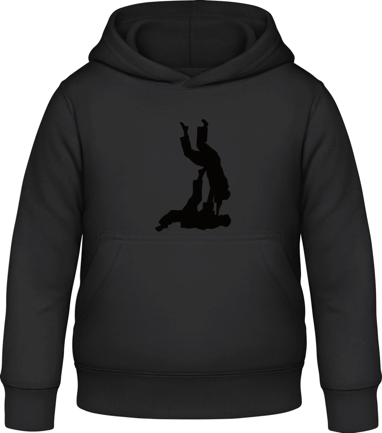 Judo Fight Scene - Black Awdis Hoodie Kids - Front