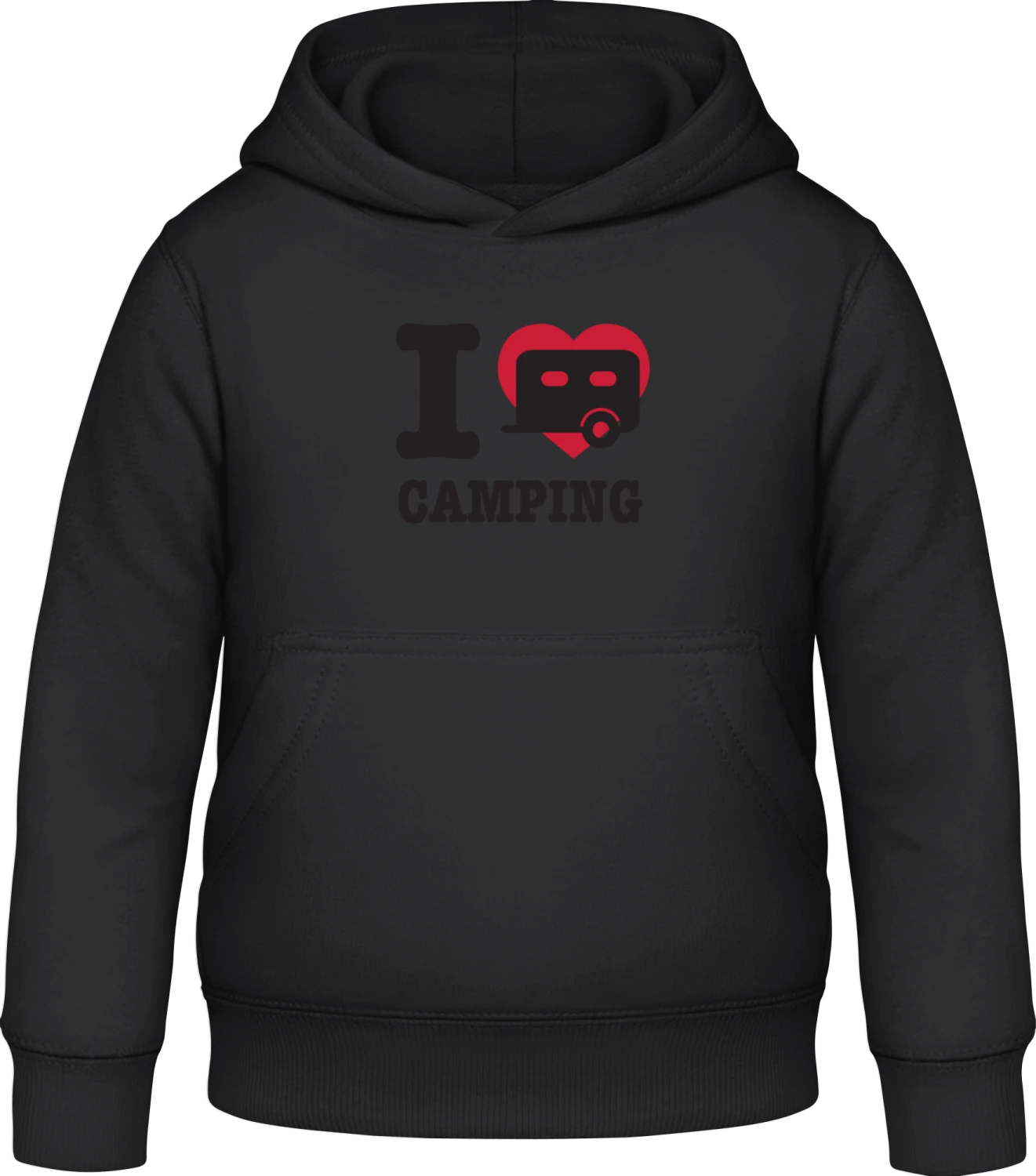 I Love Camping Classic - Black Awdis Hoodie Kids - Front