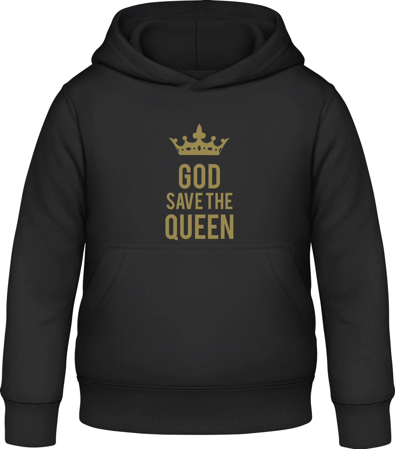 God Save The Queen - Black Awdis Hoodie Kids - Front