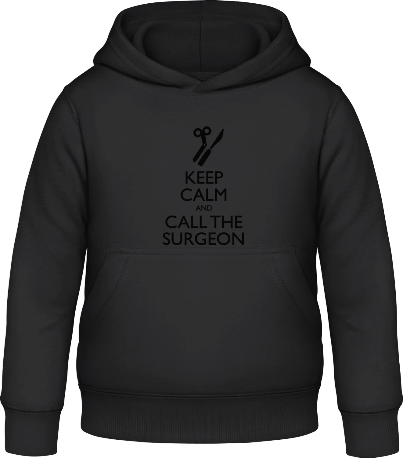 Keep Calm And Call The Surgeon - Black Awdis Hoodie Kids - Front