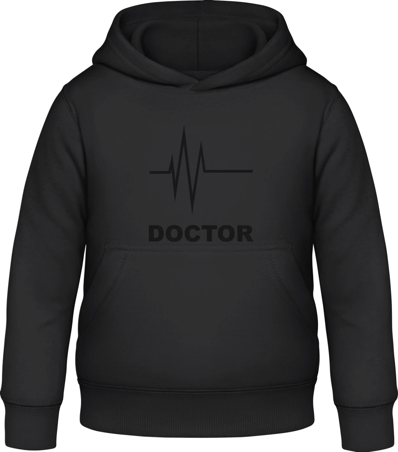 Doctor Heartbeat - Black Awdis Hoodie Kids - Front