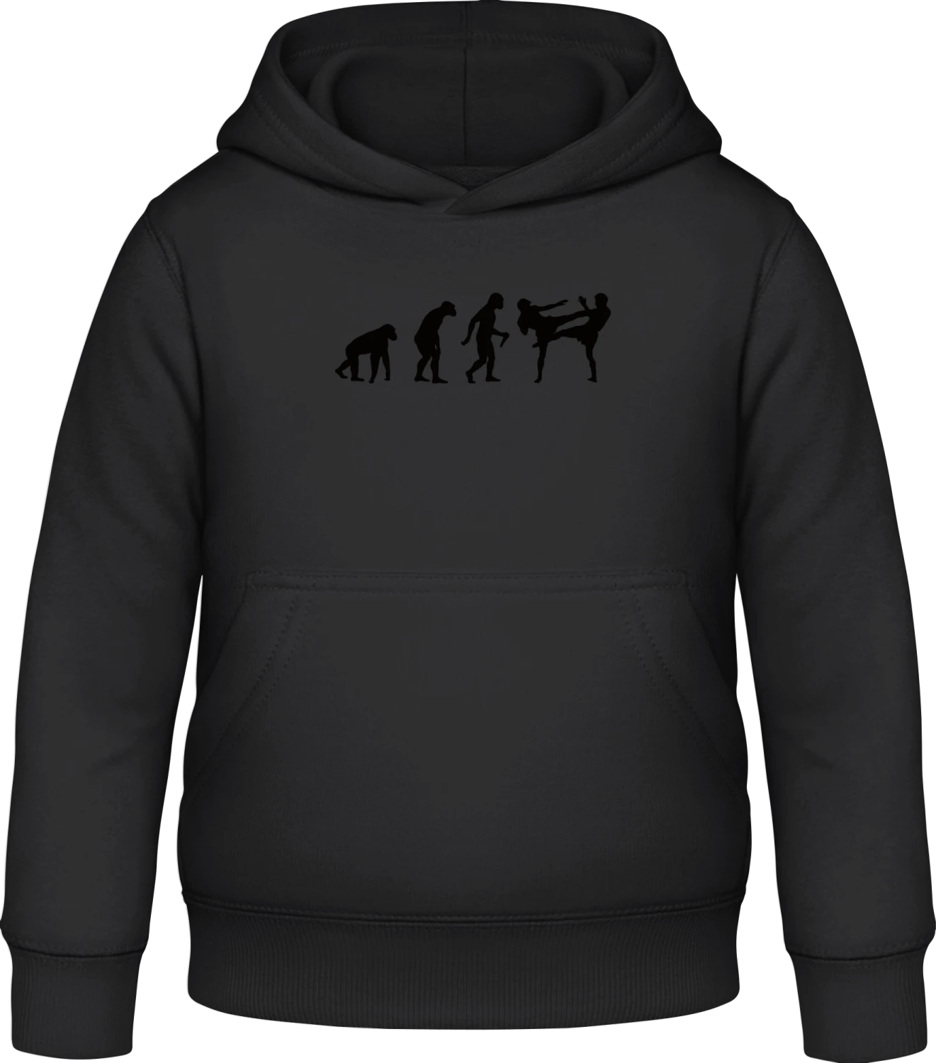 Kickboxing Evolution - Black Awdis Hoodie Kids - Front