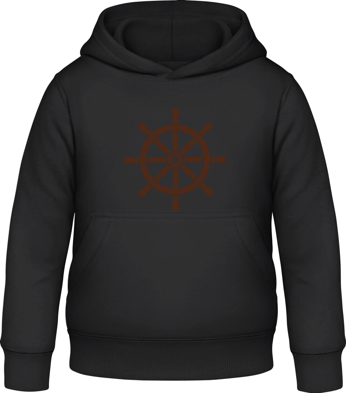 Steering Wheel - Black Awdis Hoodie Kids - Front