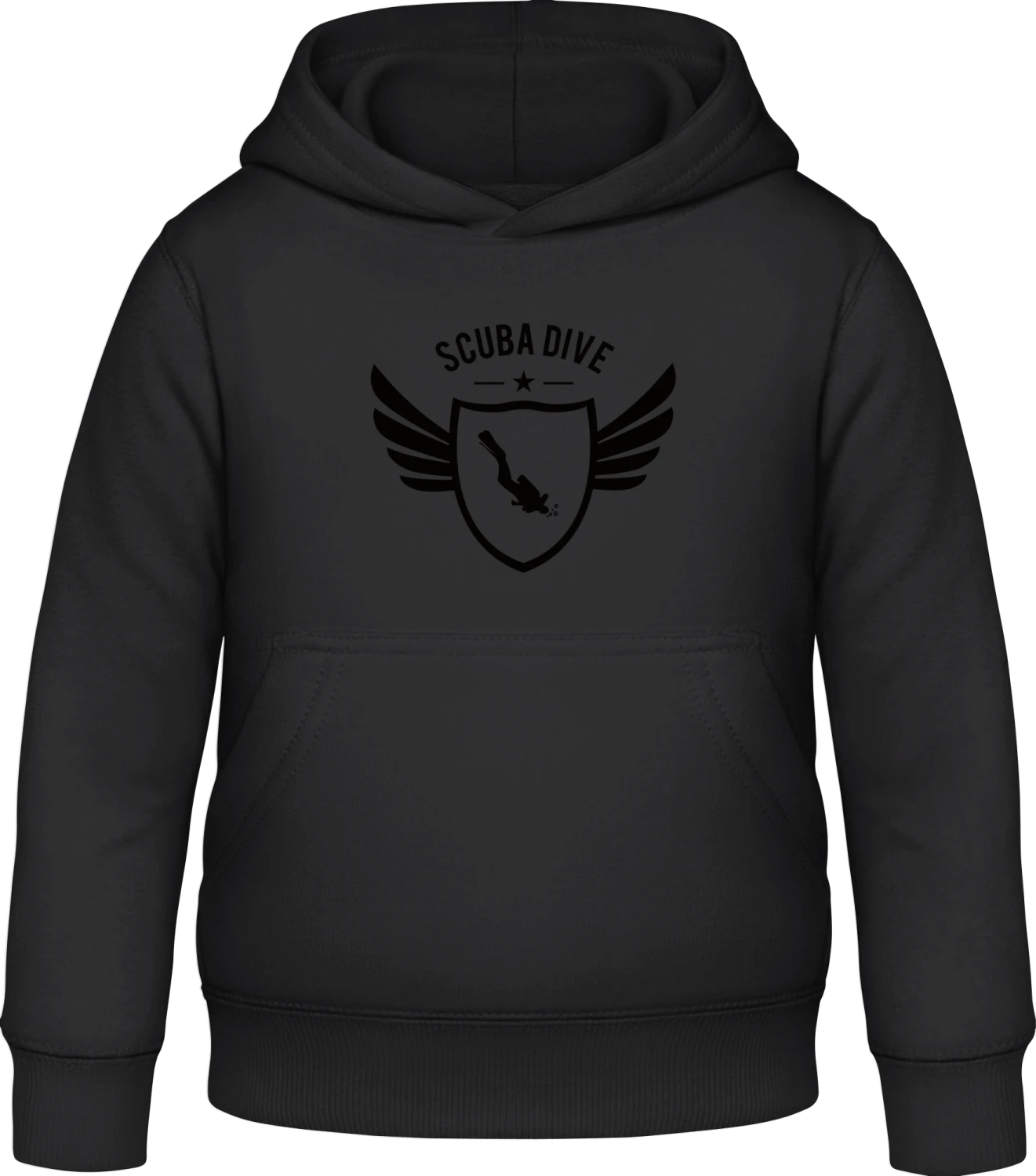 Scuba Dive Winged - Black Awdis Hoodie Kids - Front