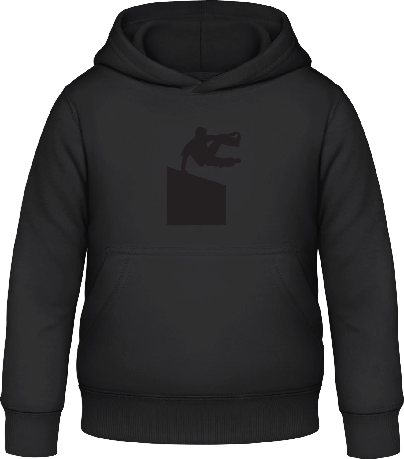 Parkour Illustration - Black Awdis Hoodie Kids - Front