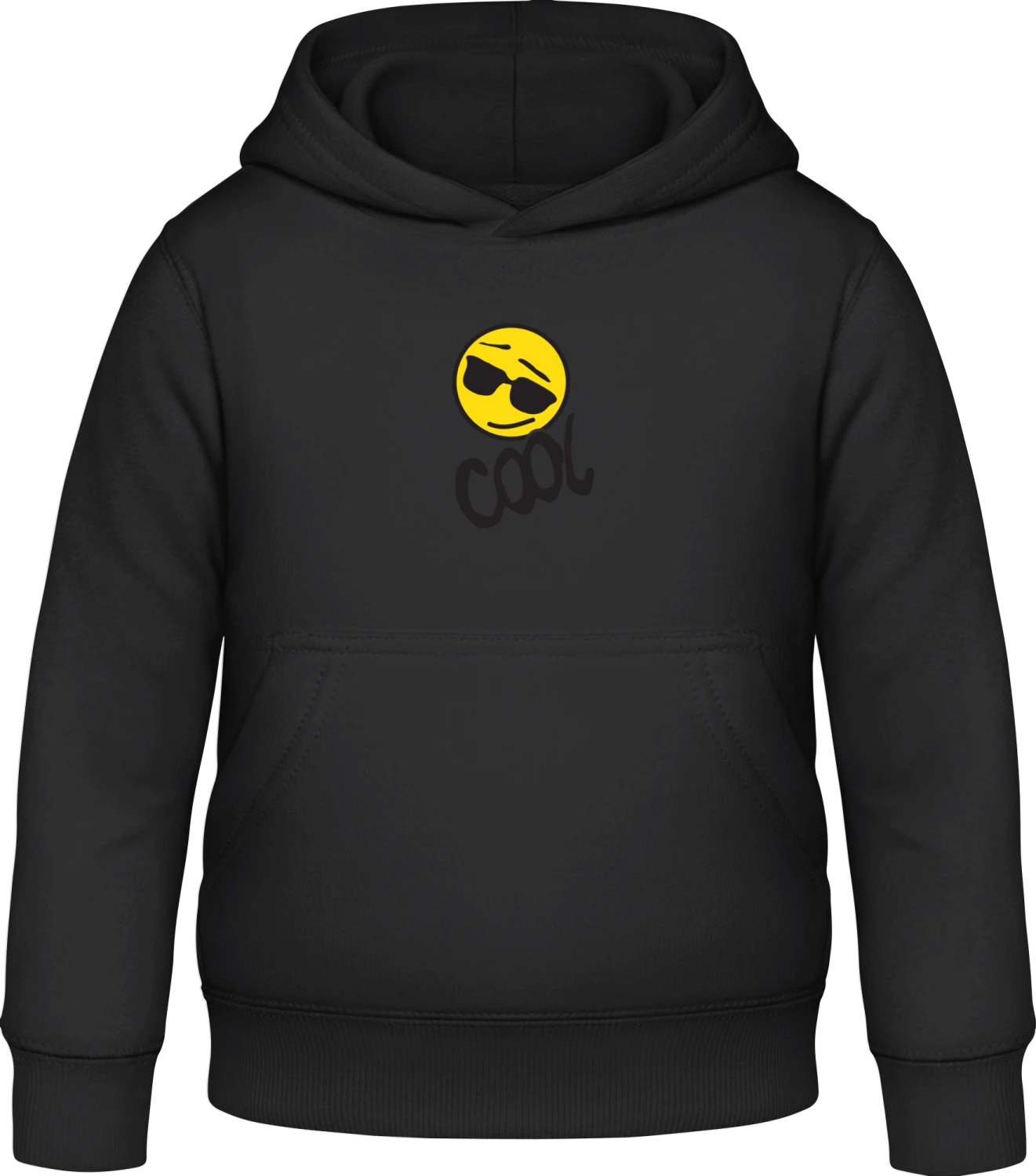 Cool Sunglass Smiley - Black Awdis Hoodie Kids - Front