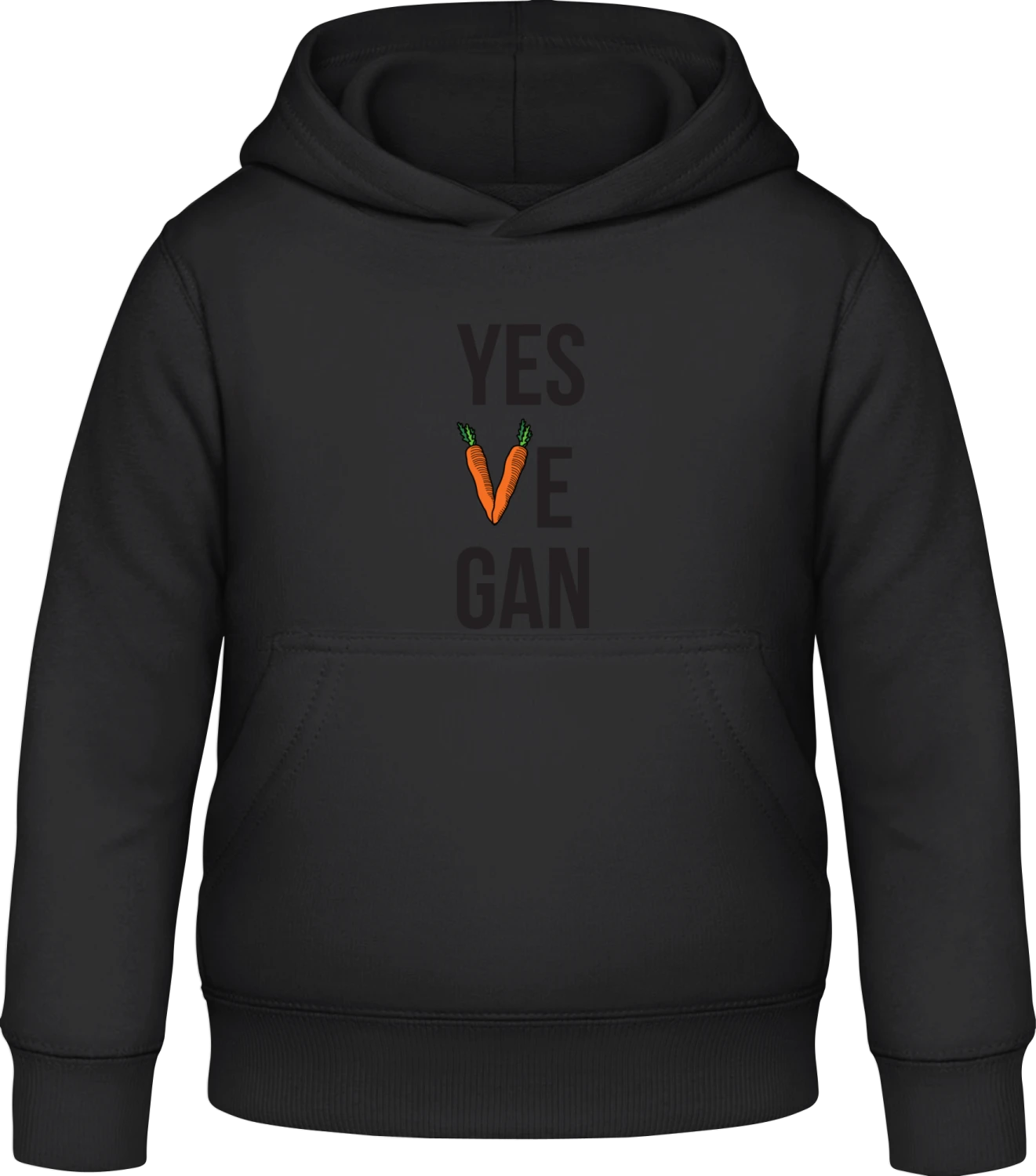 Yes Ve Gan - Black Awdis Hoodie Kids - Front