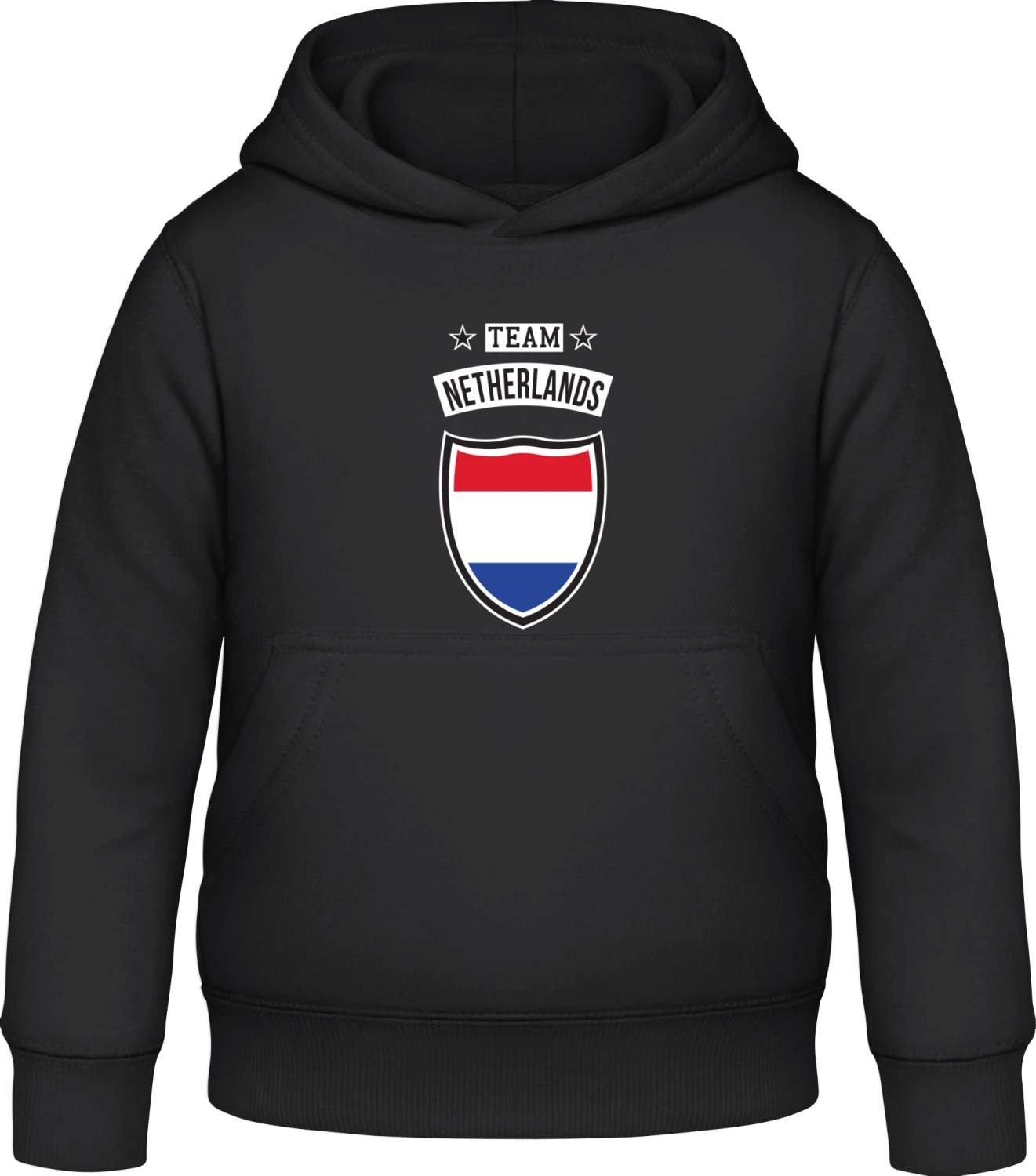 Team Netherlands - Black Awdis Hoodie Kids - Front