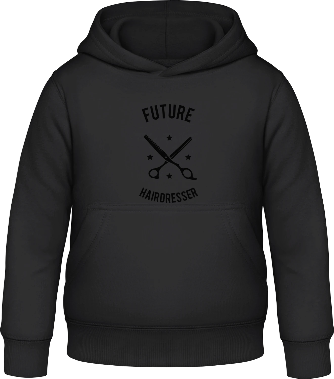 Future Hairdresser - Black Awdis Hoodie Kids - Front