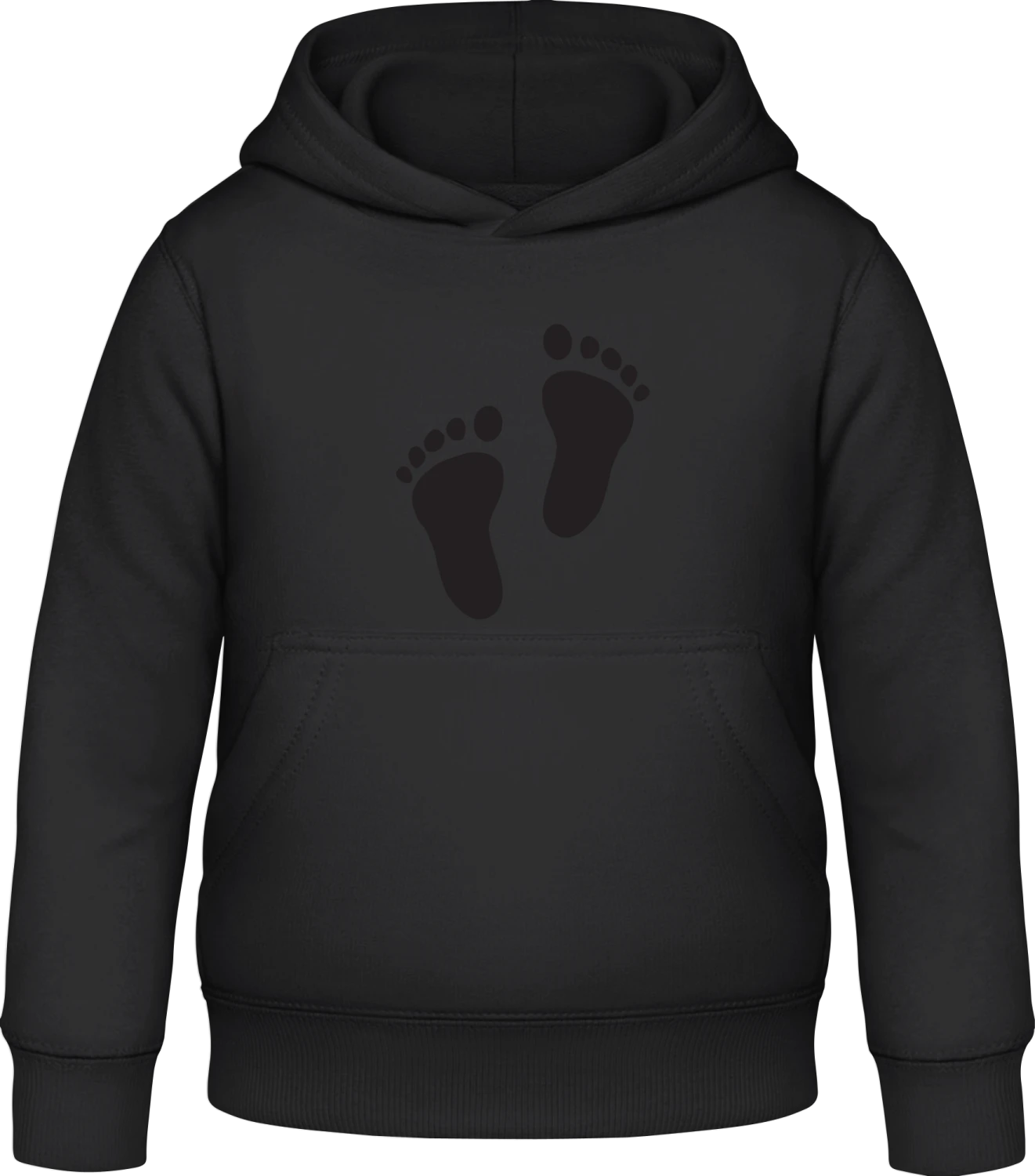 Feet Silhouette - Black Awdis Hoodie Kids - Front