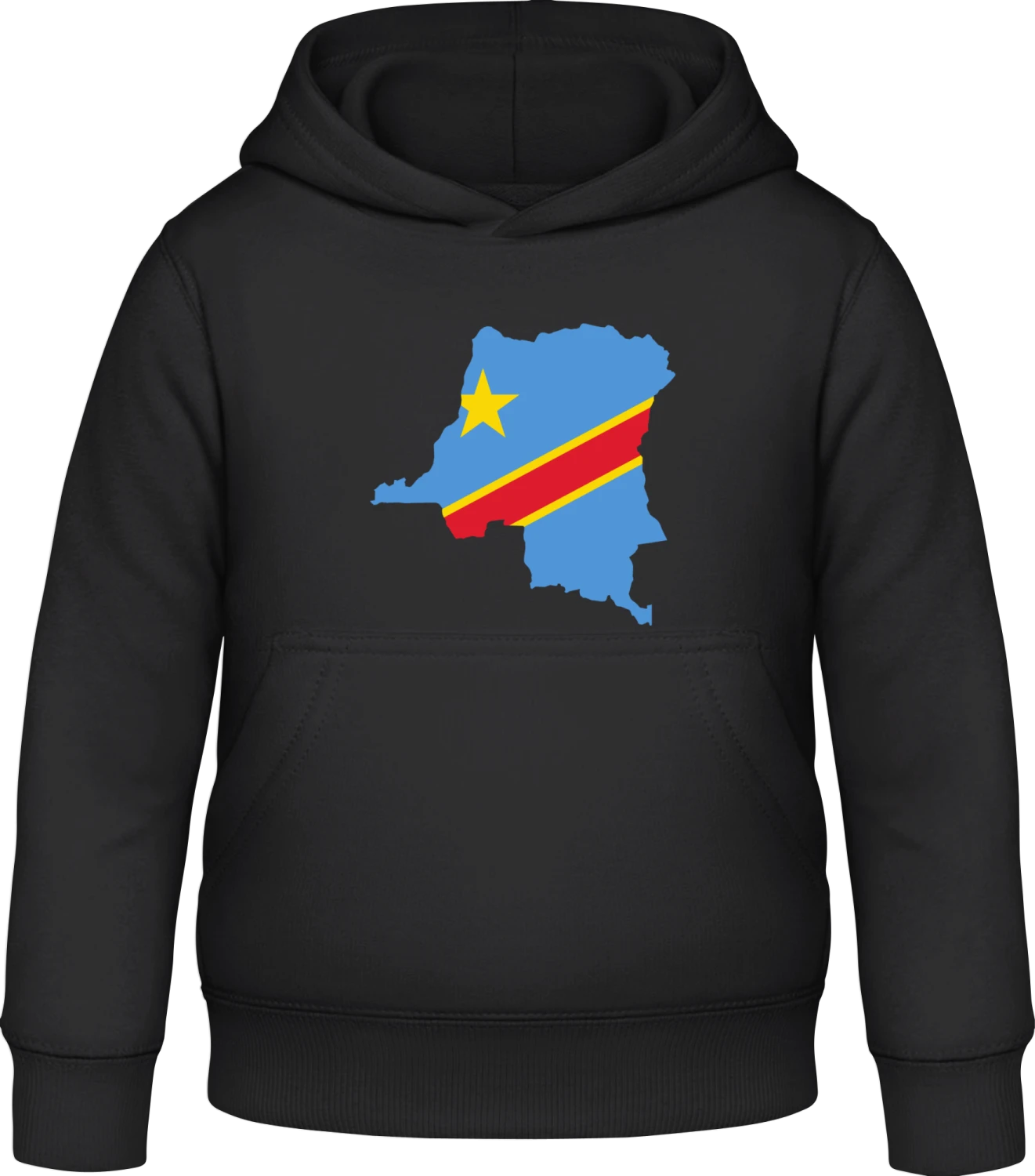 Kongo Map - Black Awdis Hoodie Kids - Front