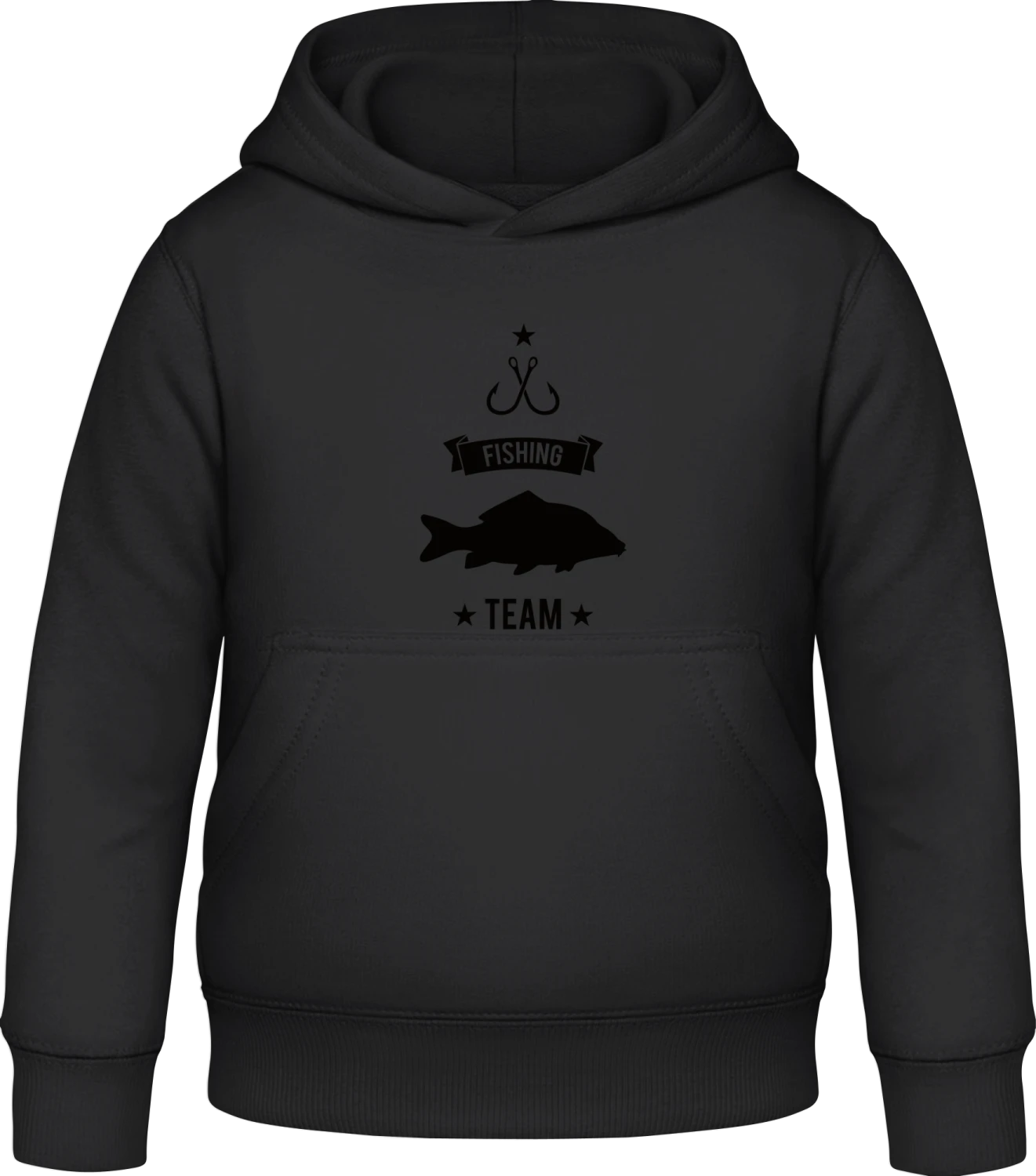 Carp Fishing Team - Black Awdis Hoodie Kids - Front