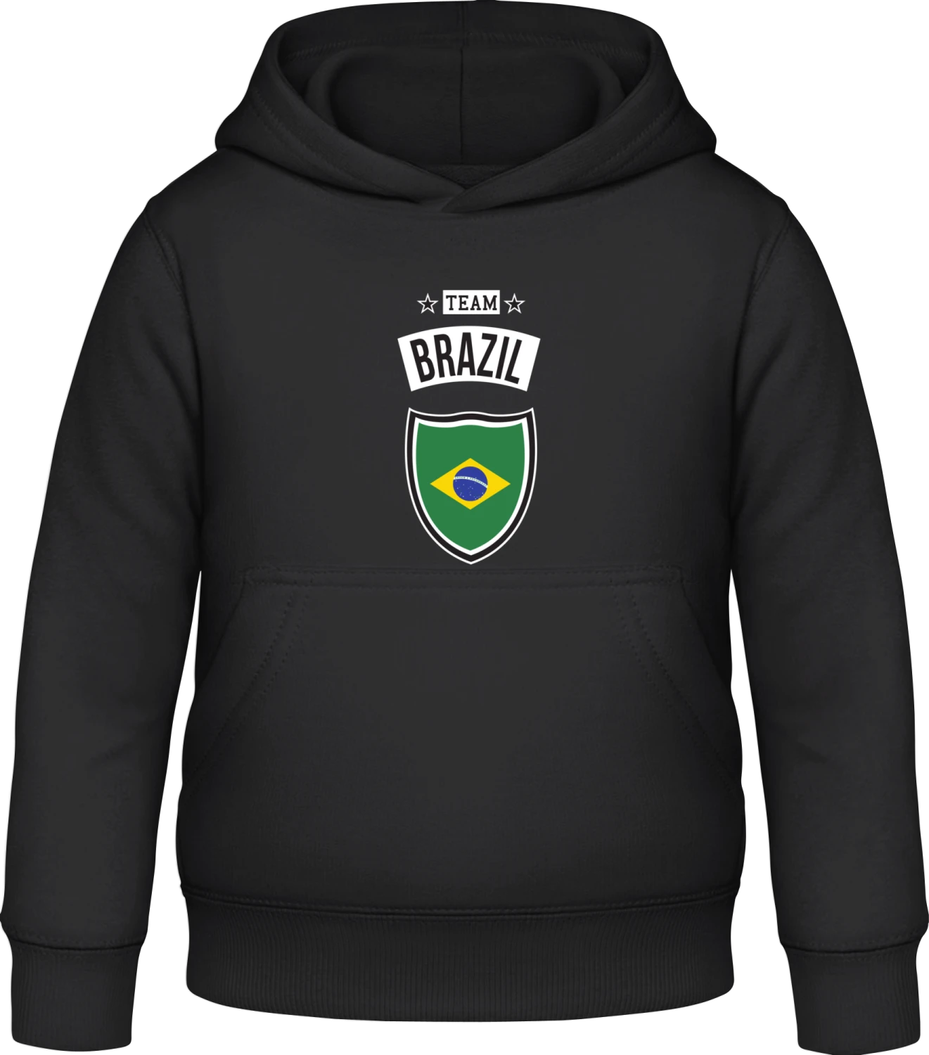 Team Brazil - Black Awdis Hoodie Kids - Front