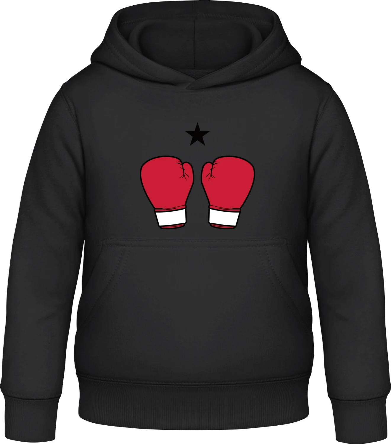 Boxing Gloves Star - Black Awdis Hoodie Kids - Front