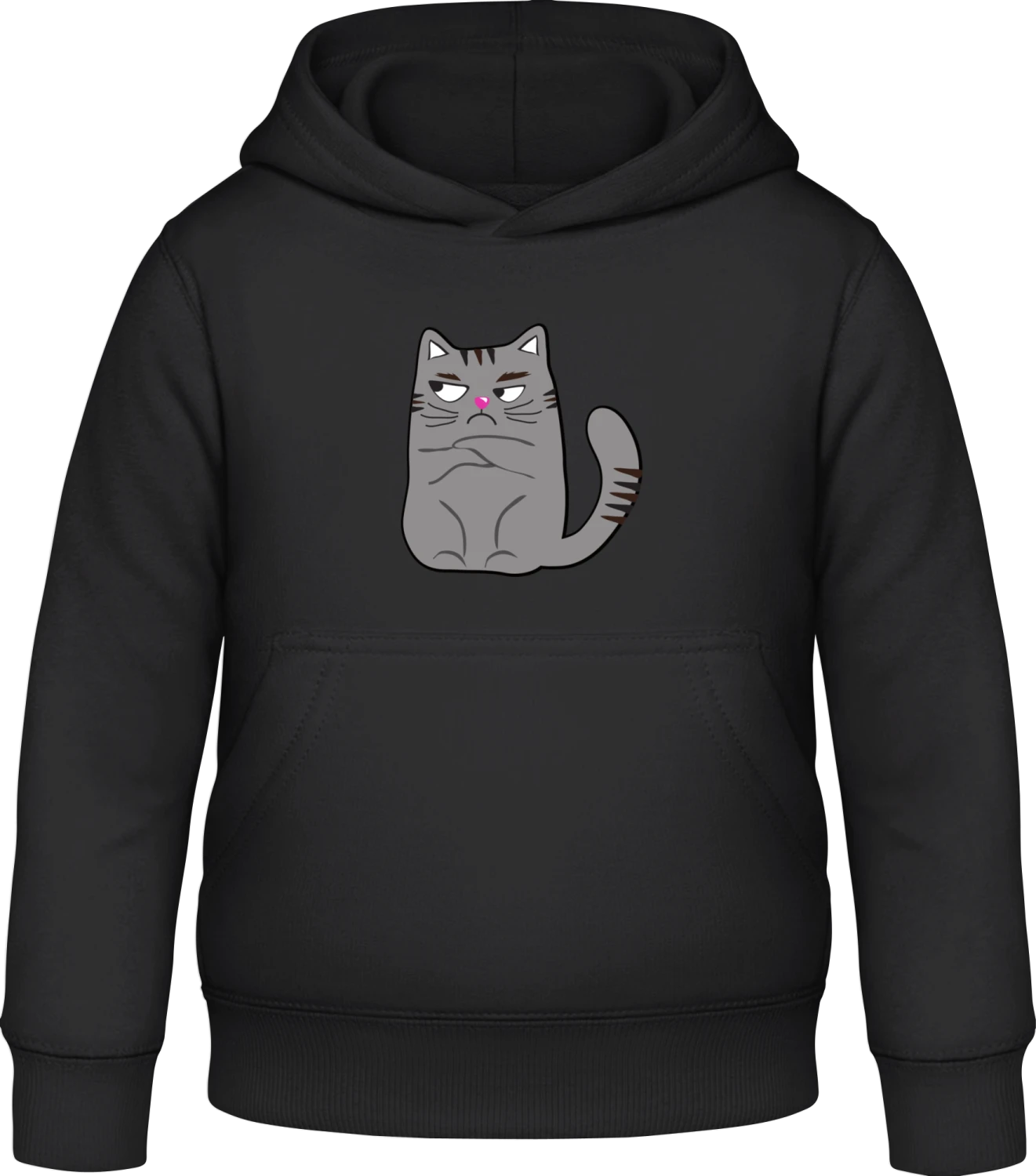 Fat Cat Comic - Black Awdis Hoodie Kids - Front