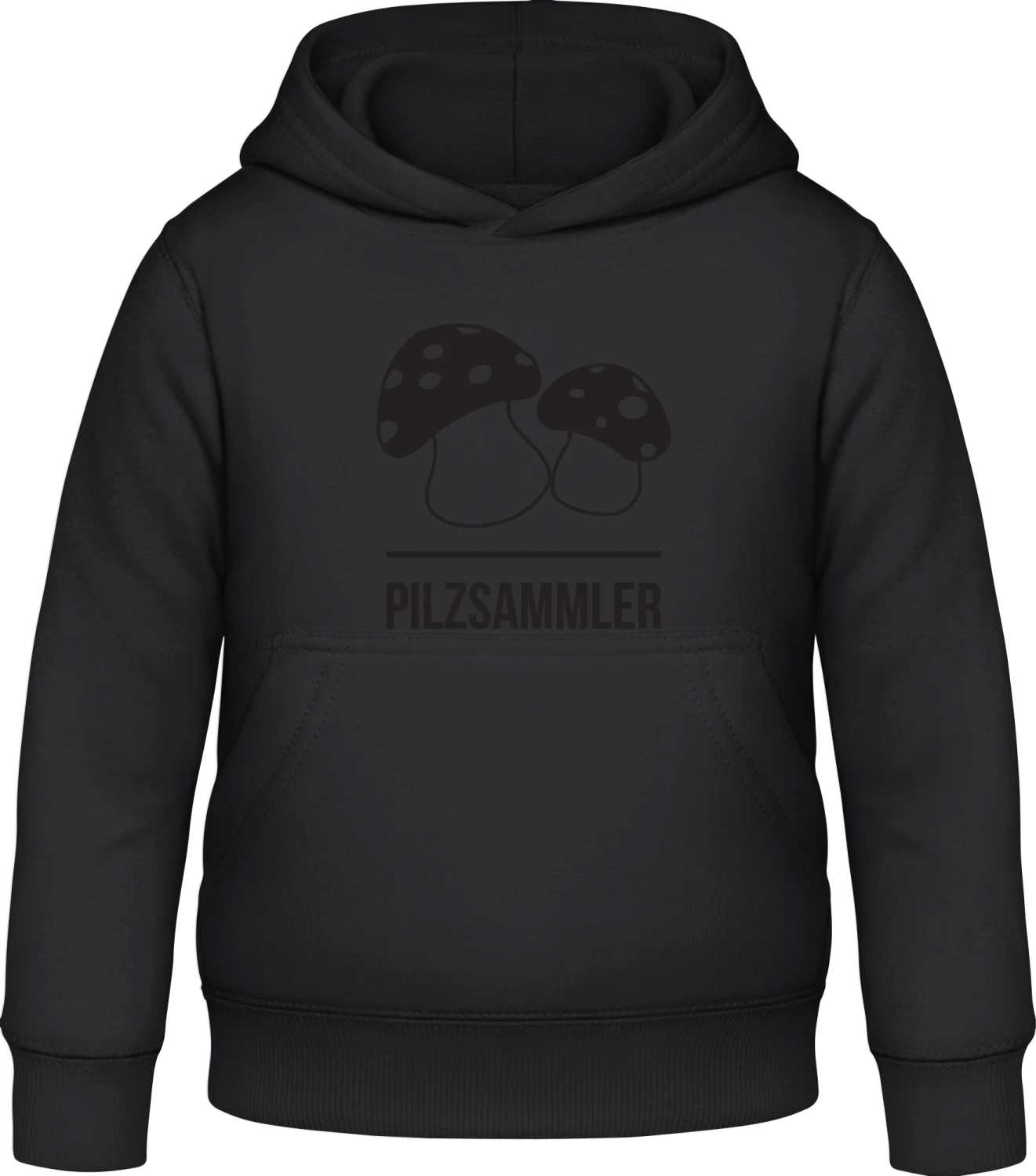 Pilzsammler - Black Awdis Hoodie Kids - Front