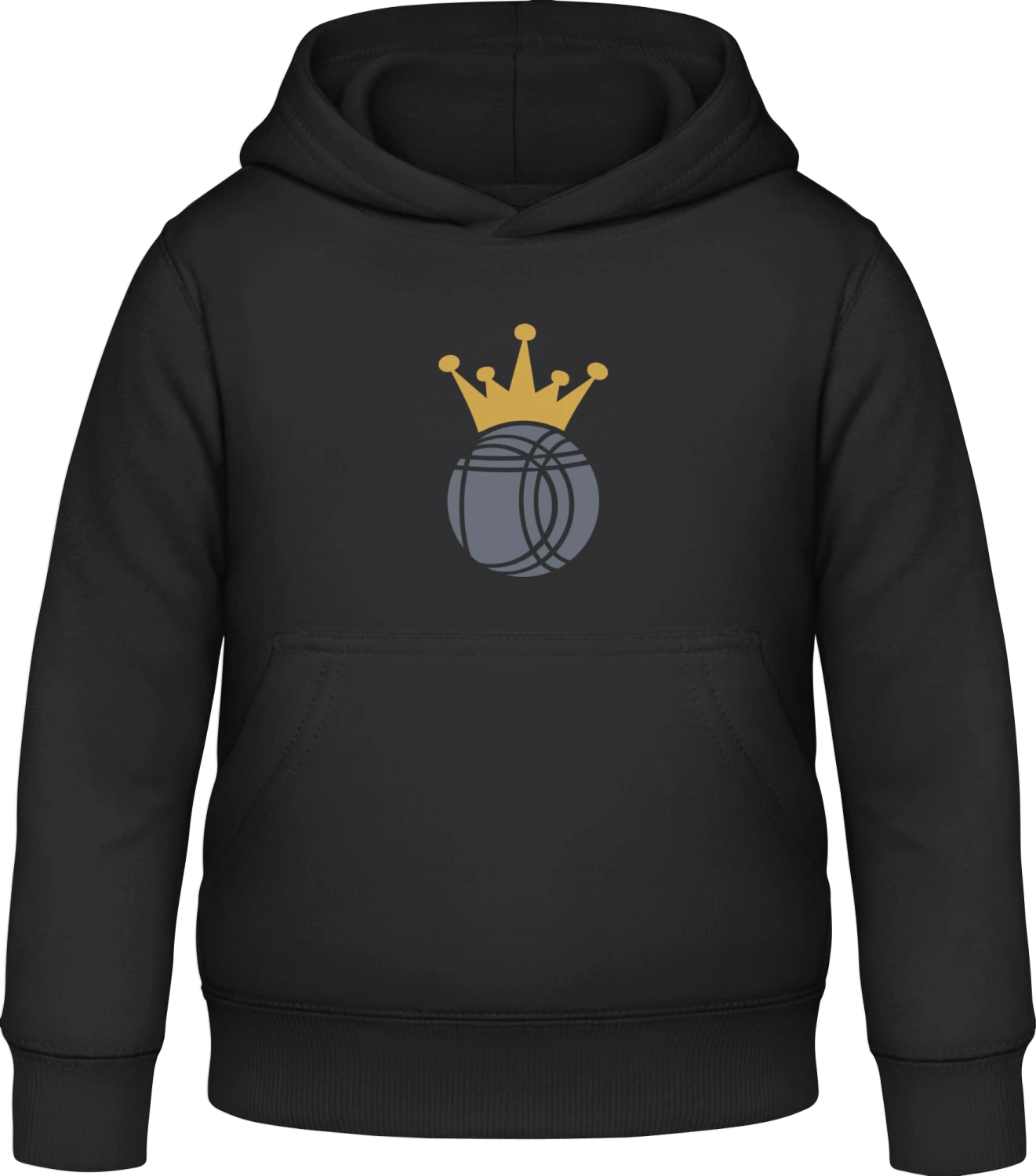 Boule Pétanque King - Black Awdis Hoodie Kids - Front