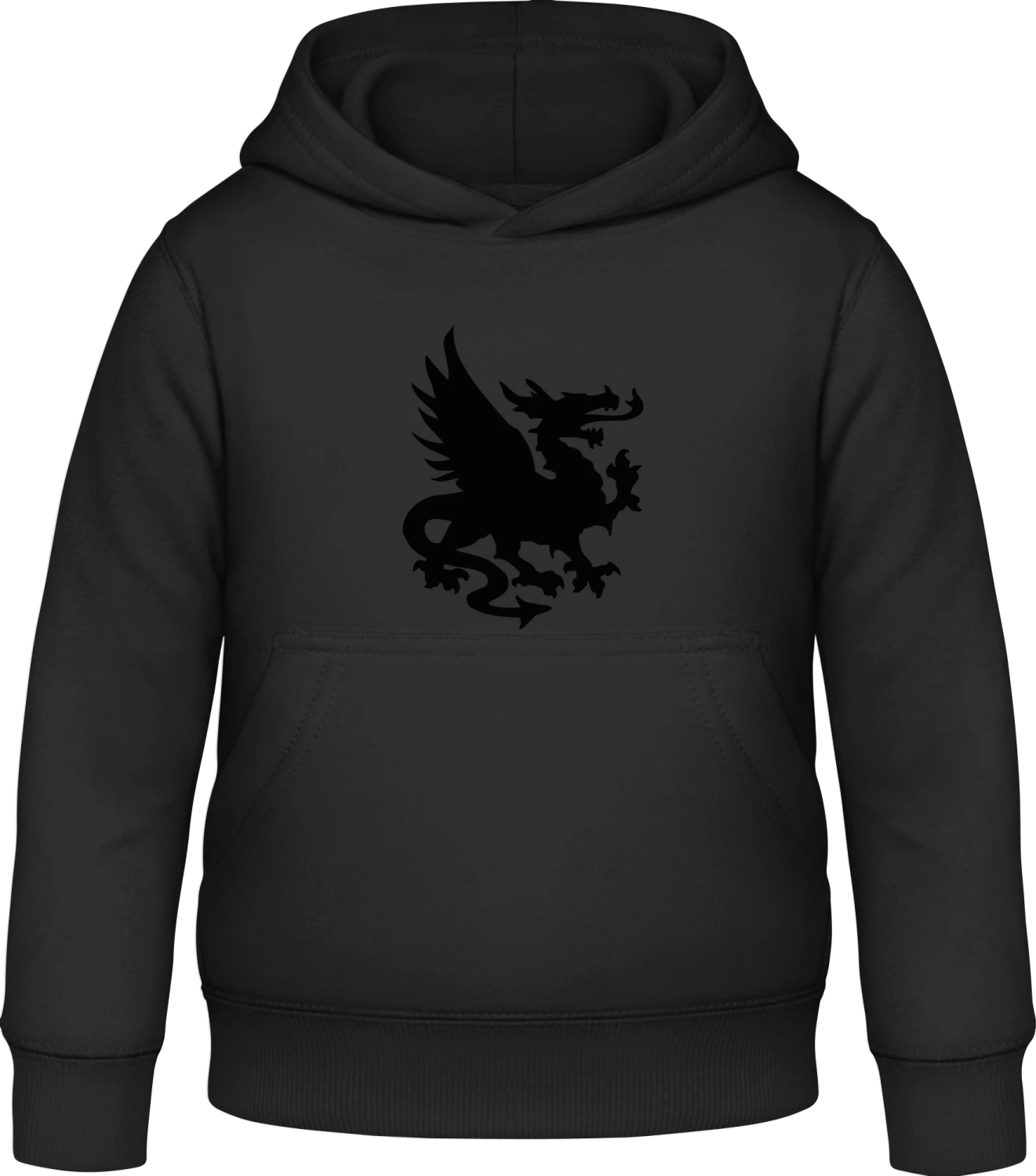 Dragon Logo - Black Awdis Hoodie Kids - Front