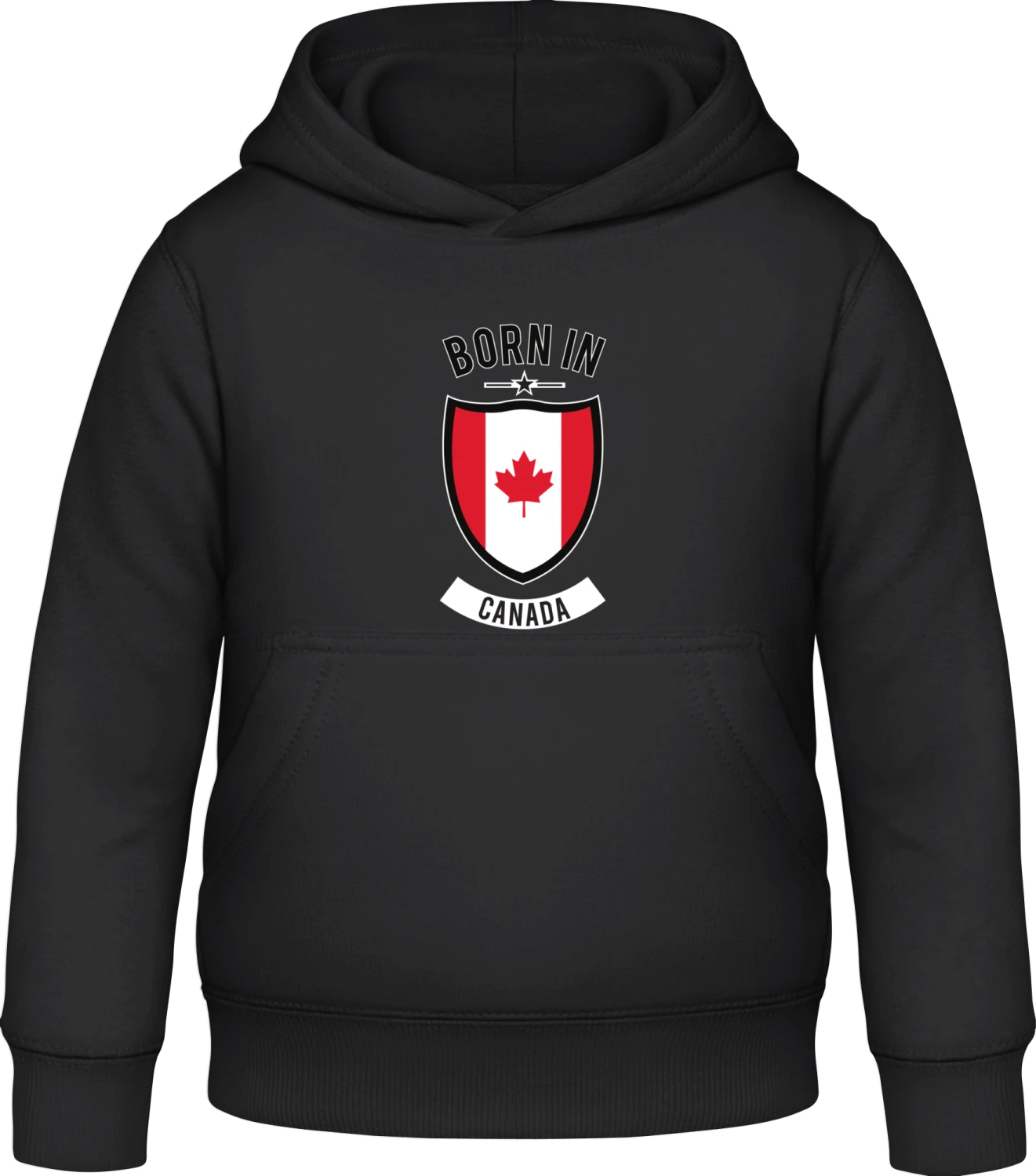 Born in Canada - Black Awdis Hoodie Kids - Front