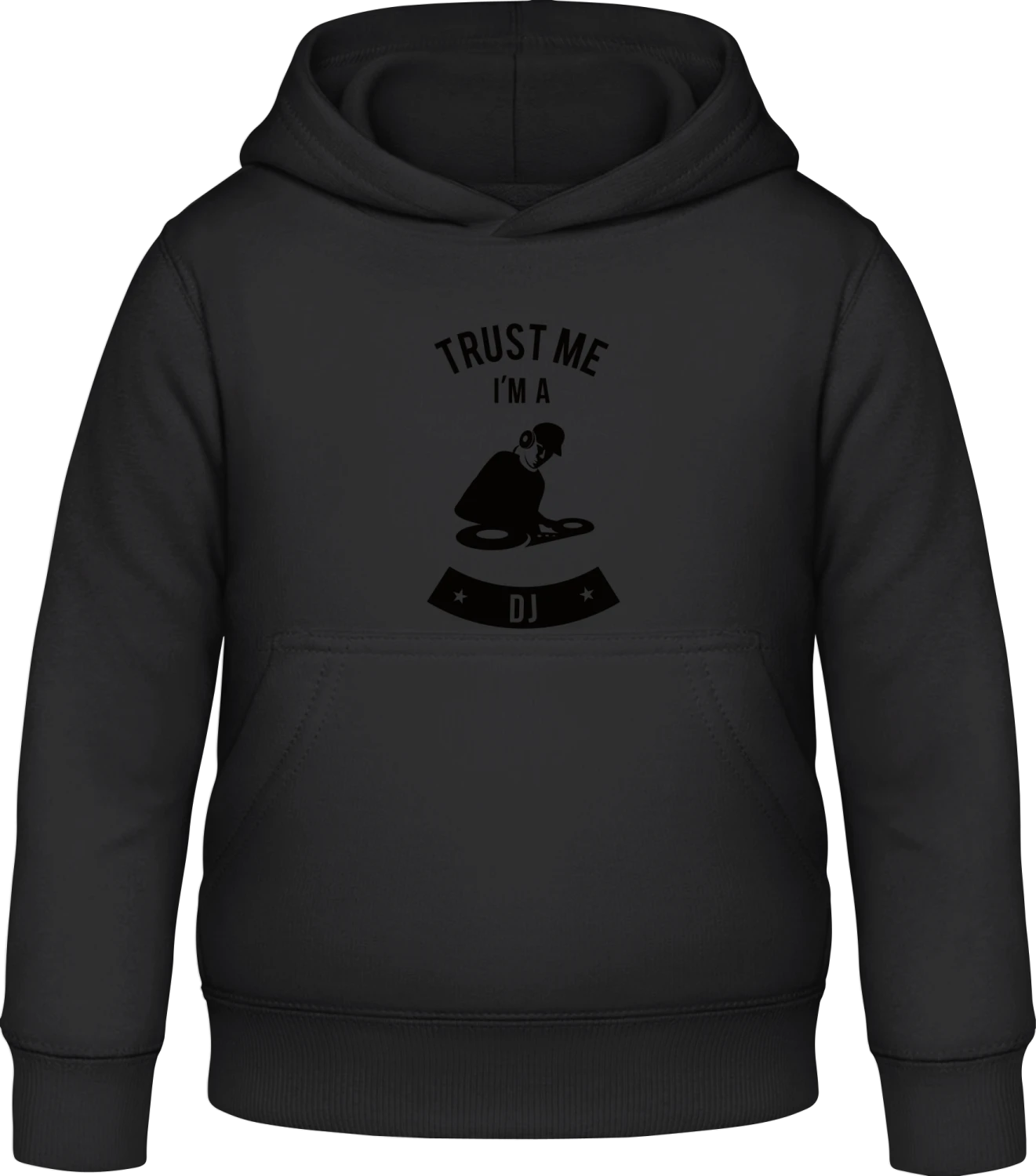 Trust Me I'm a DJ - Black Awdis Hoodie Kids - Front