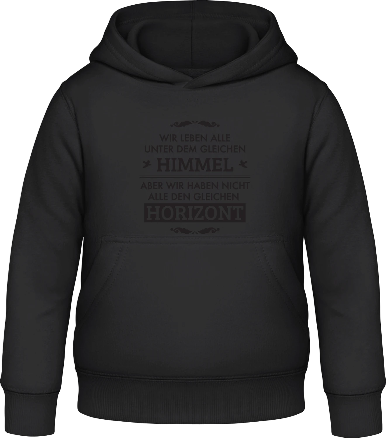 Wir leben alle unter dem gleichen Himmel - Black Awdis Hoodie Kids - Front