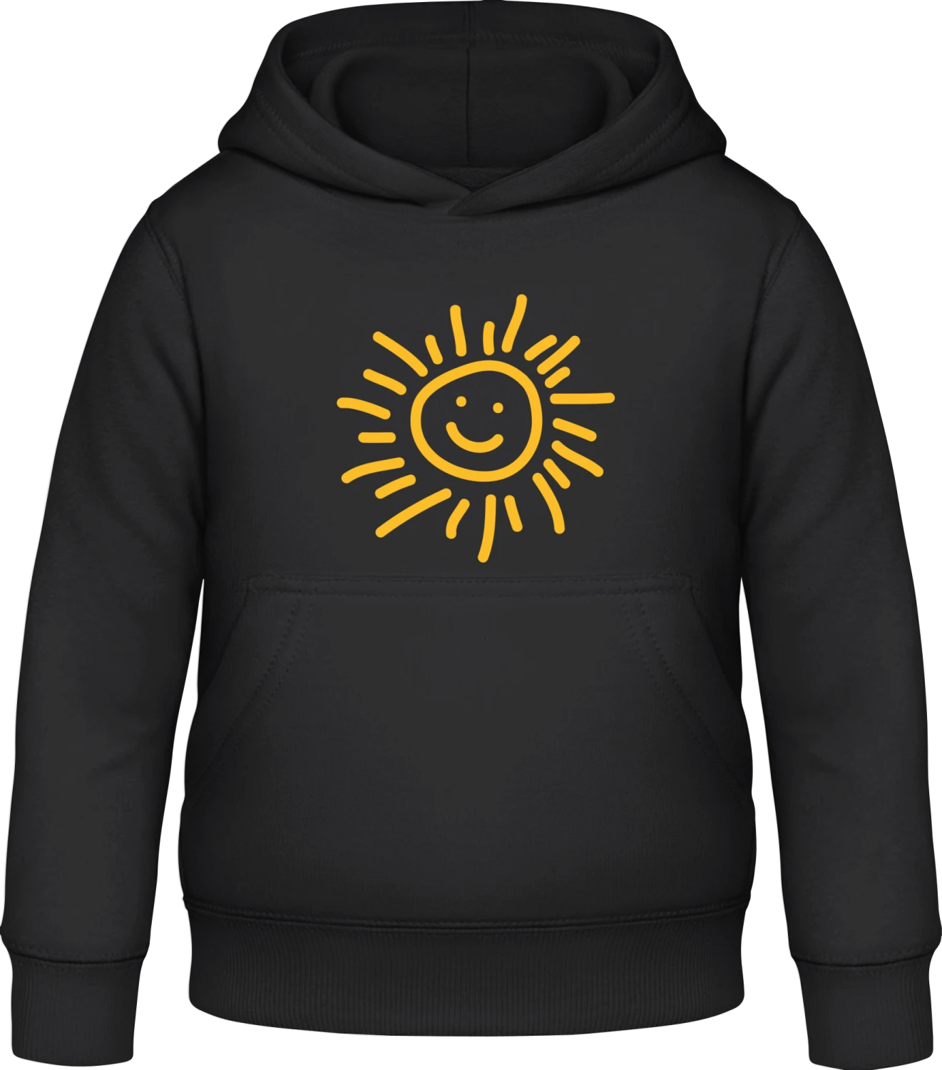 Happy Sun - Black Awdis Hoodie Kids - Front