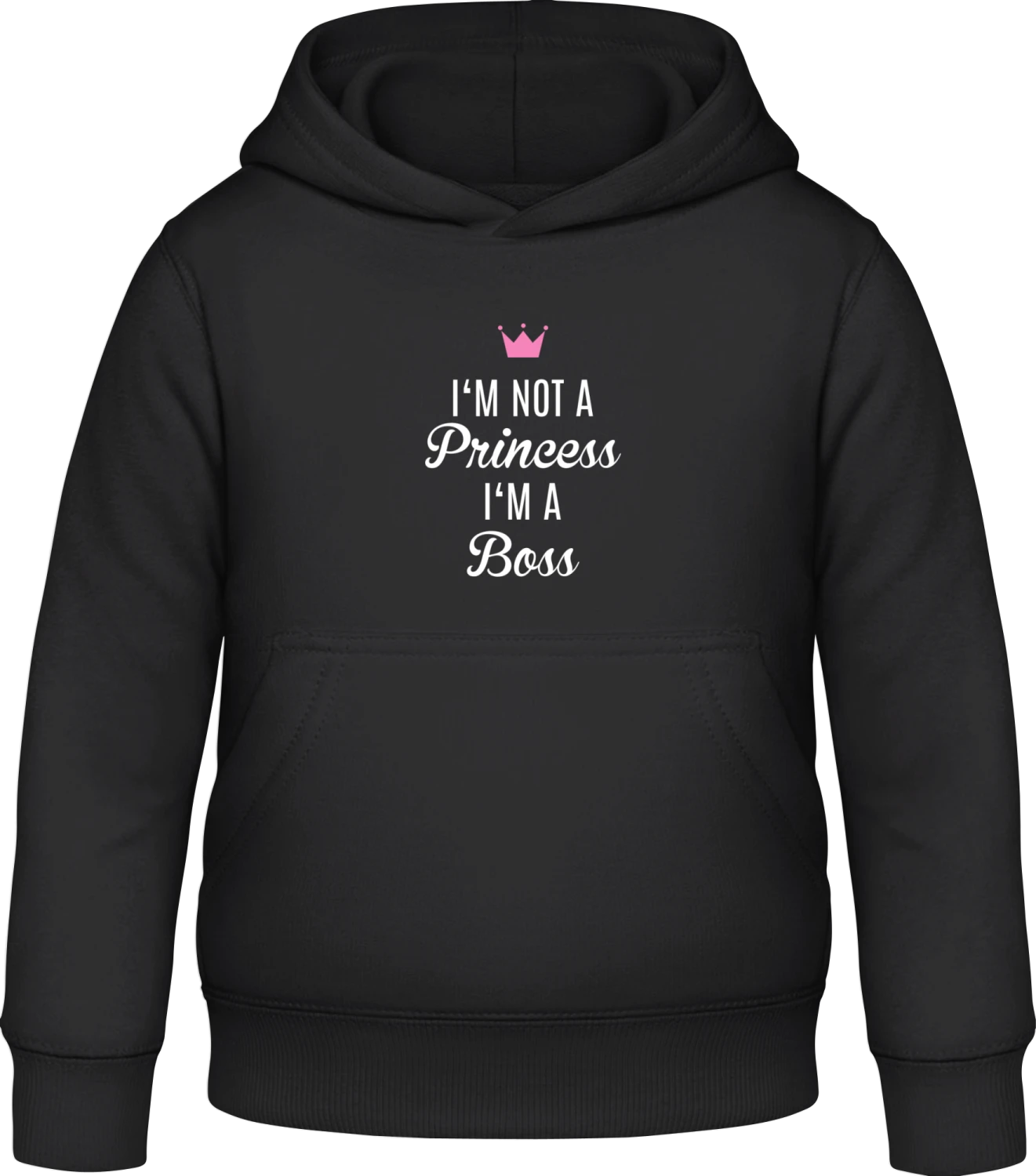 I´m Not A Princess I´m A Boss - Black Awdis Hoodie Kids - Front