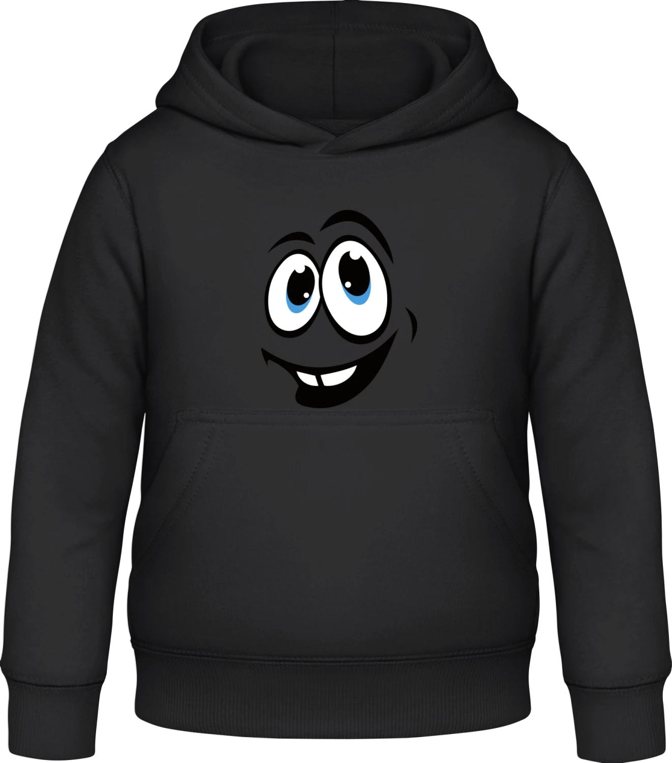 Happy Face - Black Awdis Hoodie Kids - Front