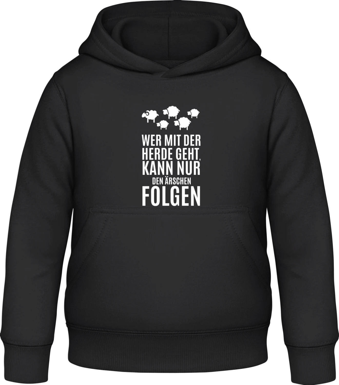 Wer mit der Herde geht - Black Awdis Hoodie Kids - Front