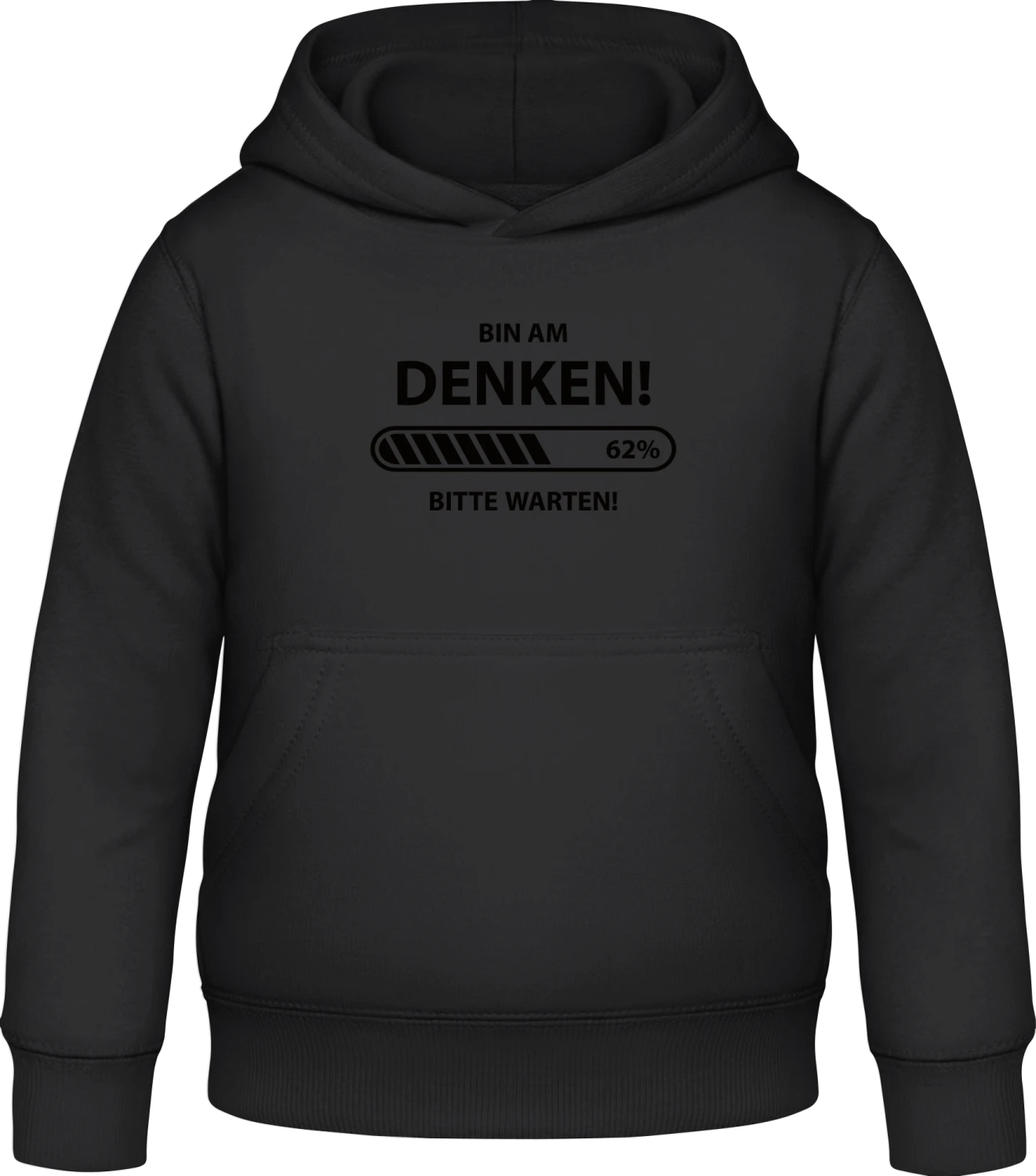 Bin am Denken bitte warten - Black Awdis Hoodie Kids - Front