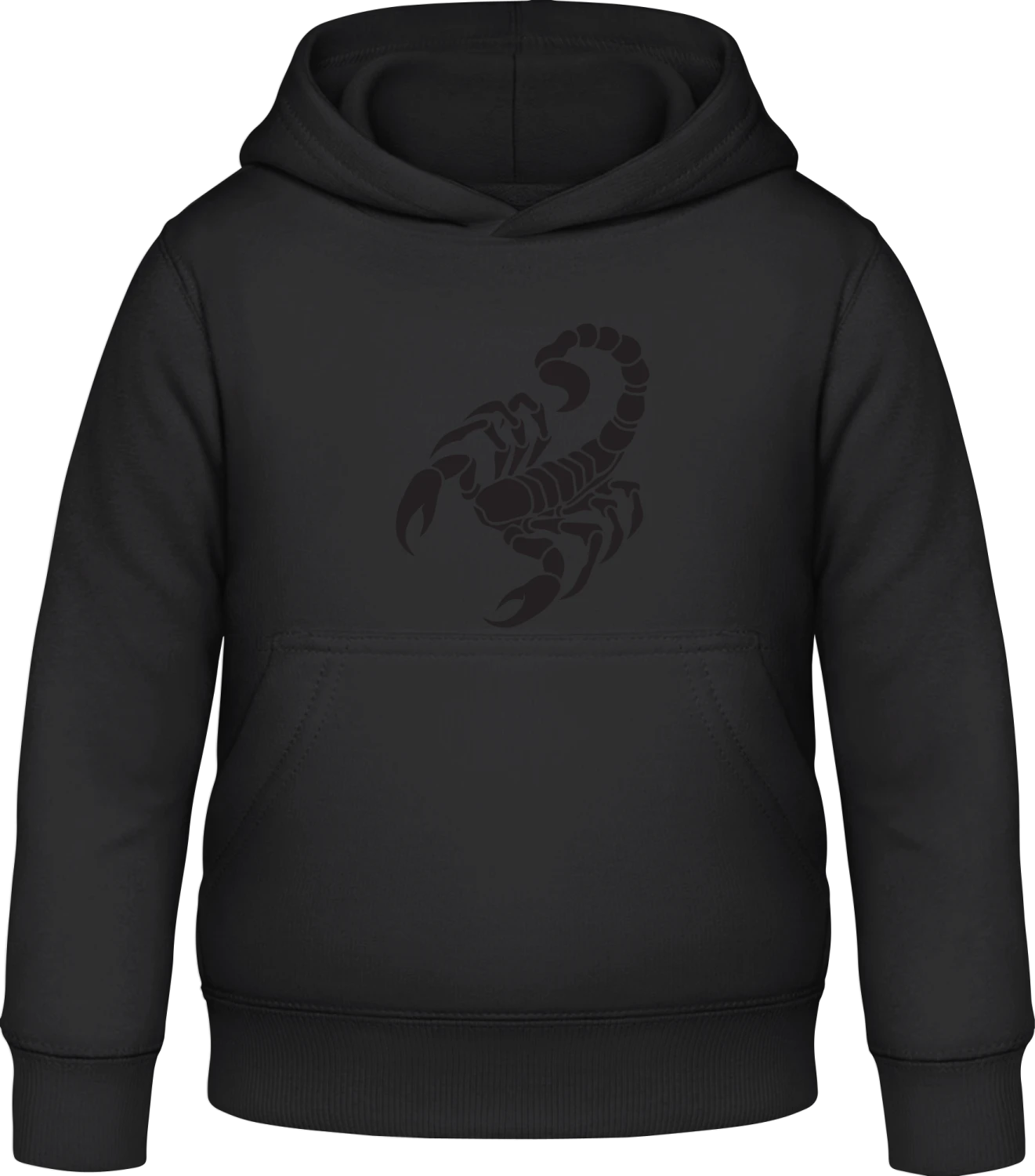 Scorpion Icon - Black Awdis Hoodie Kids - Front