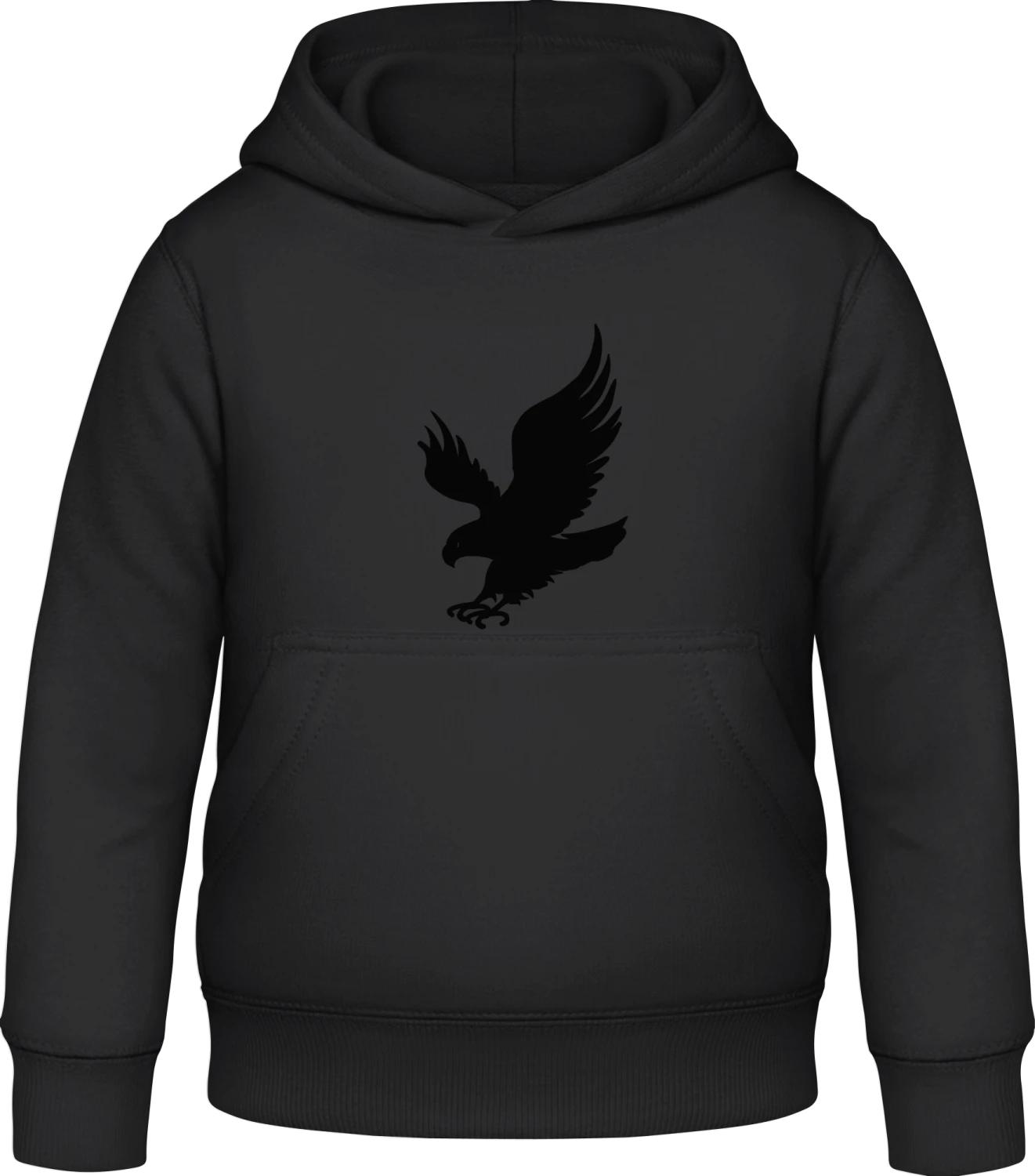 Eagle Icon - Black Awdis Hoodie Kids - Front