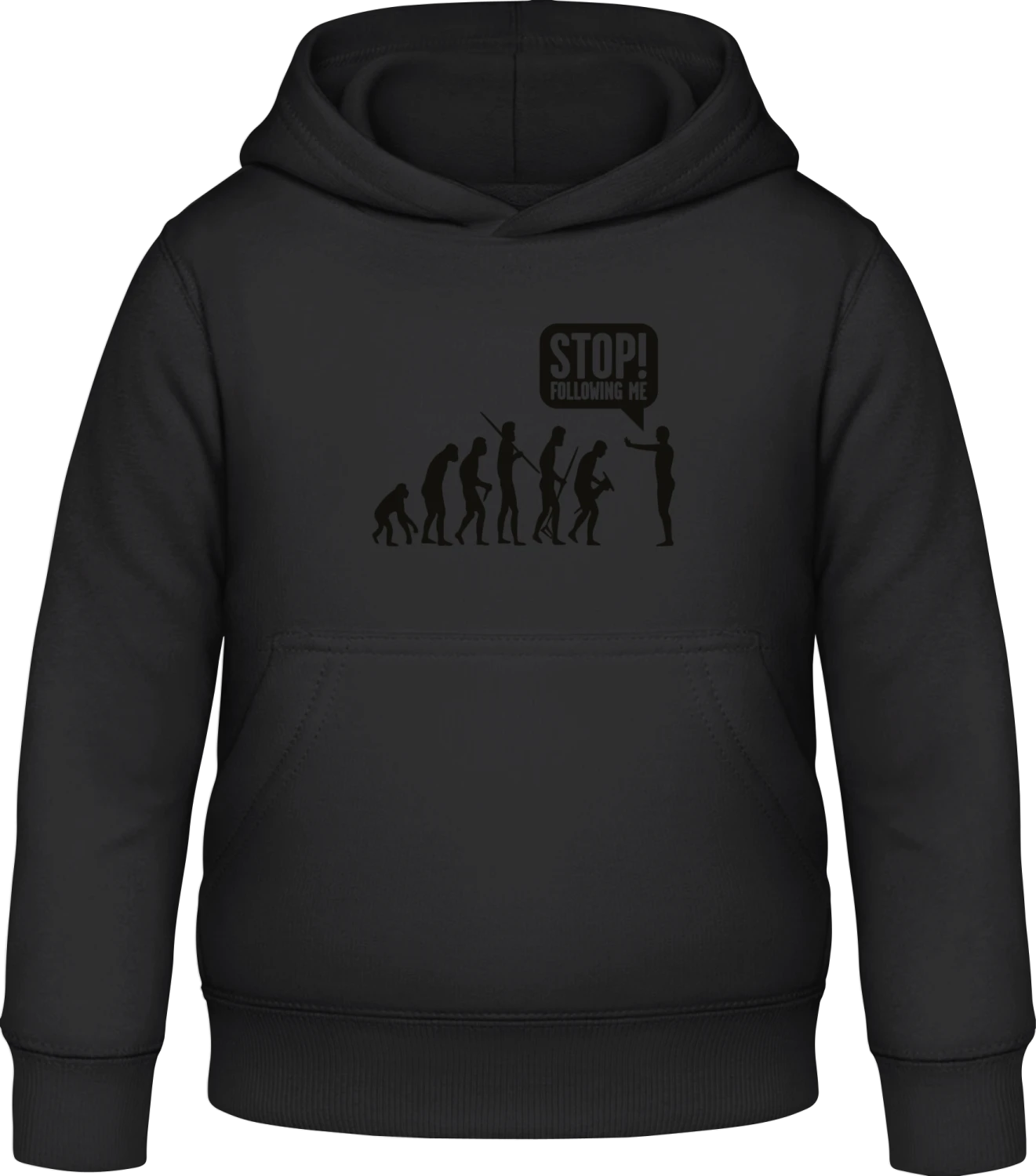 Stop Following Me - Black Awdis Hoodie Kids - Front