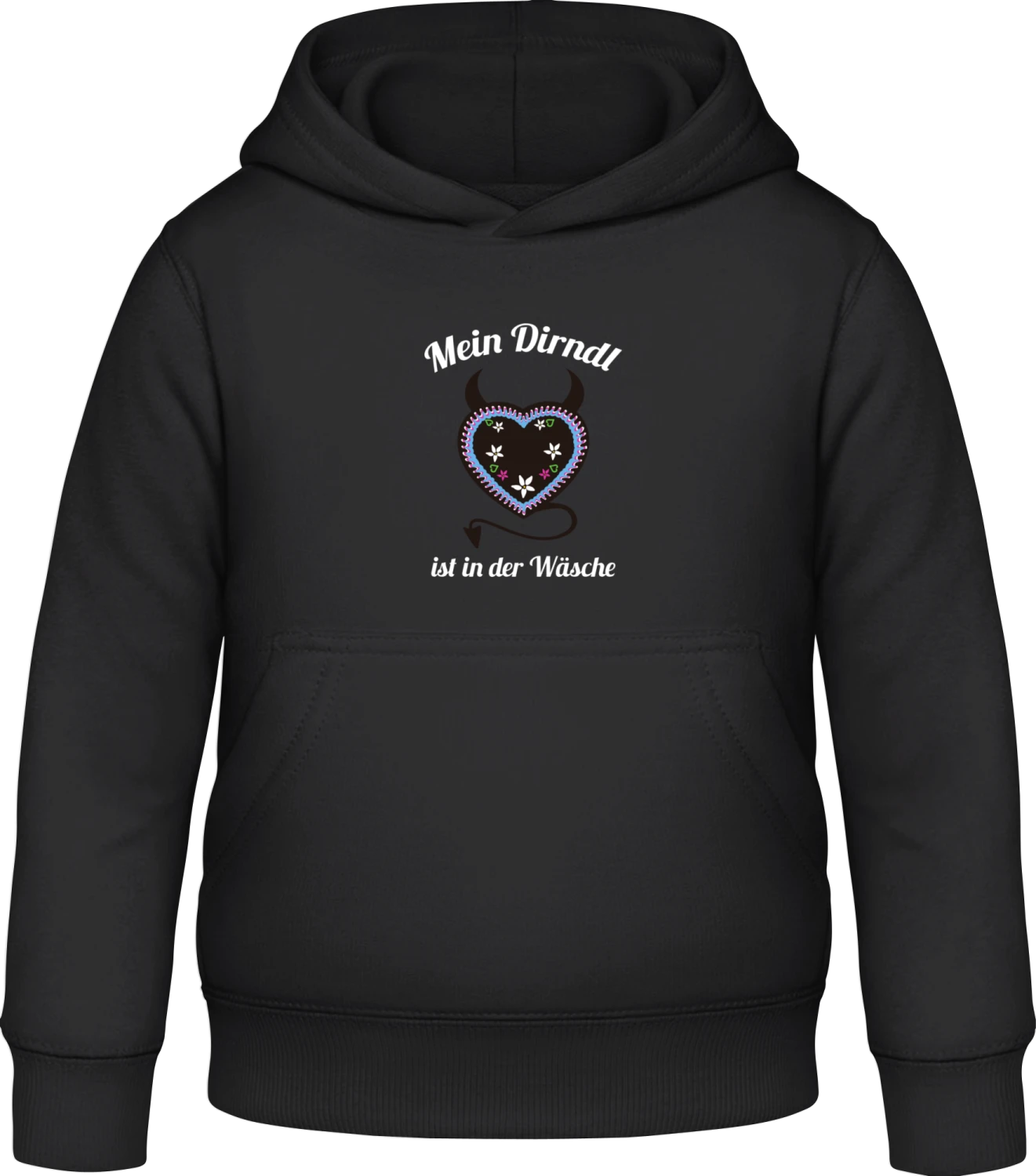 Mein Dirndl ist in der Wäsche - Black Awdis Hoodie Kids - Front