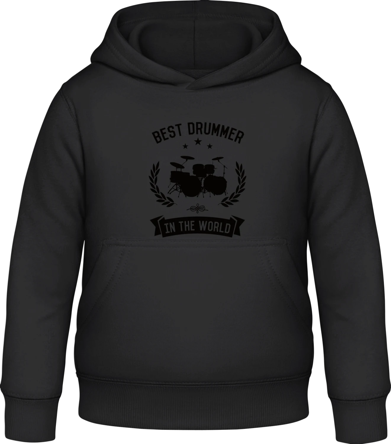 Best Drummer In The World - Black Awdis Hoodie Kids - Front