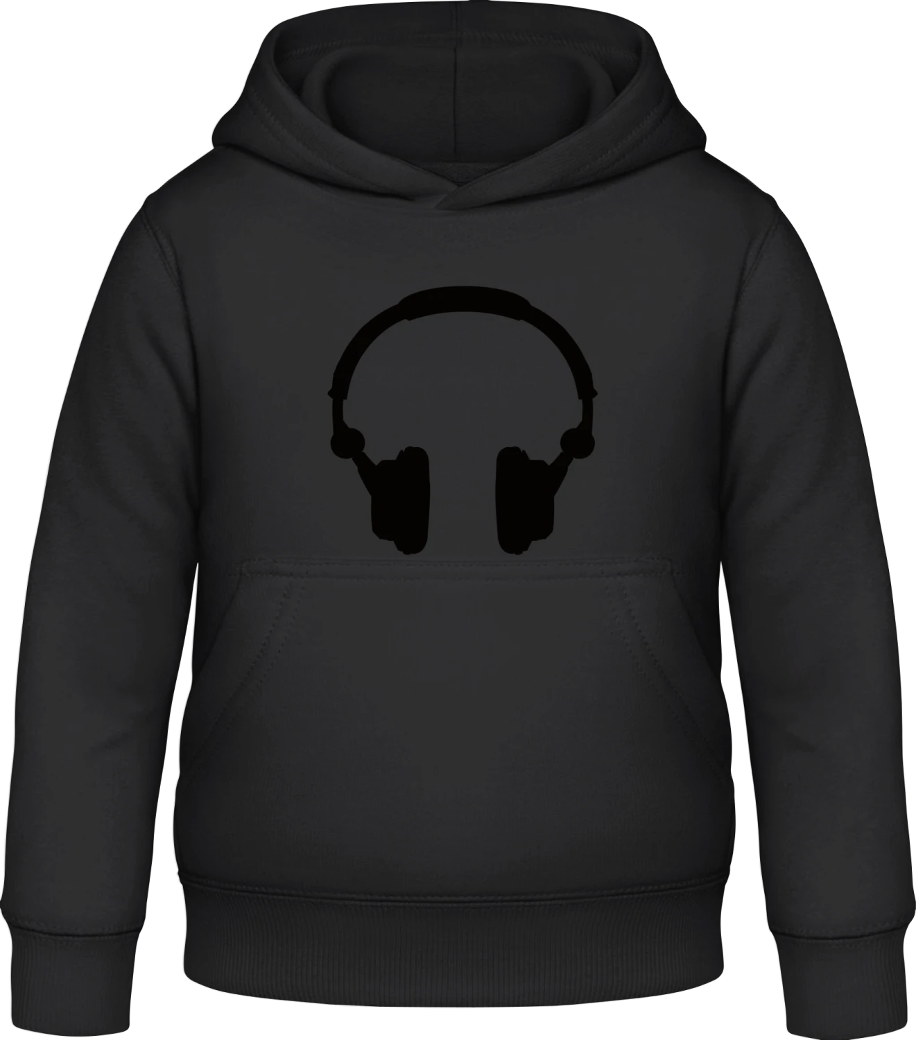 Music Headphones - Black Awdis Hoodie Kids - Front