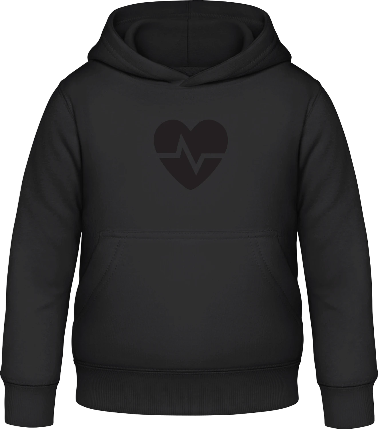 Heartbeat Symbol - Black Awdis Hoodie Kids - Front