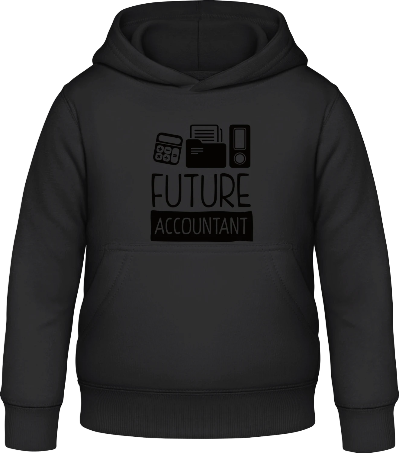 Future Accountant - Black Awdis Hoodie Kids - Front