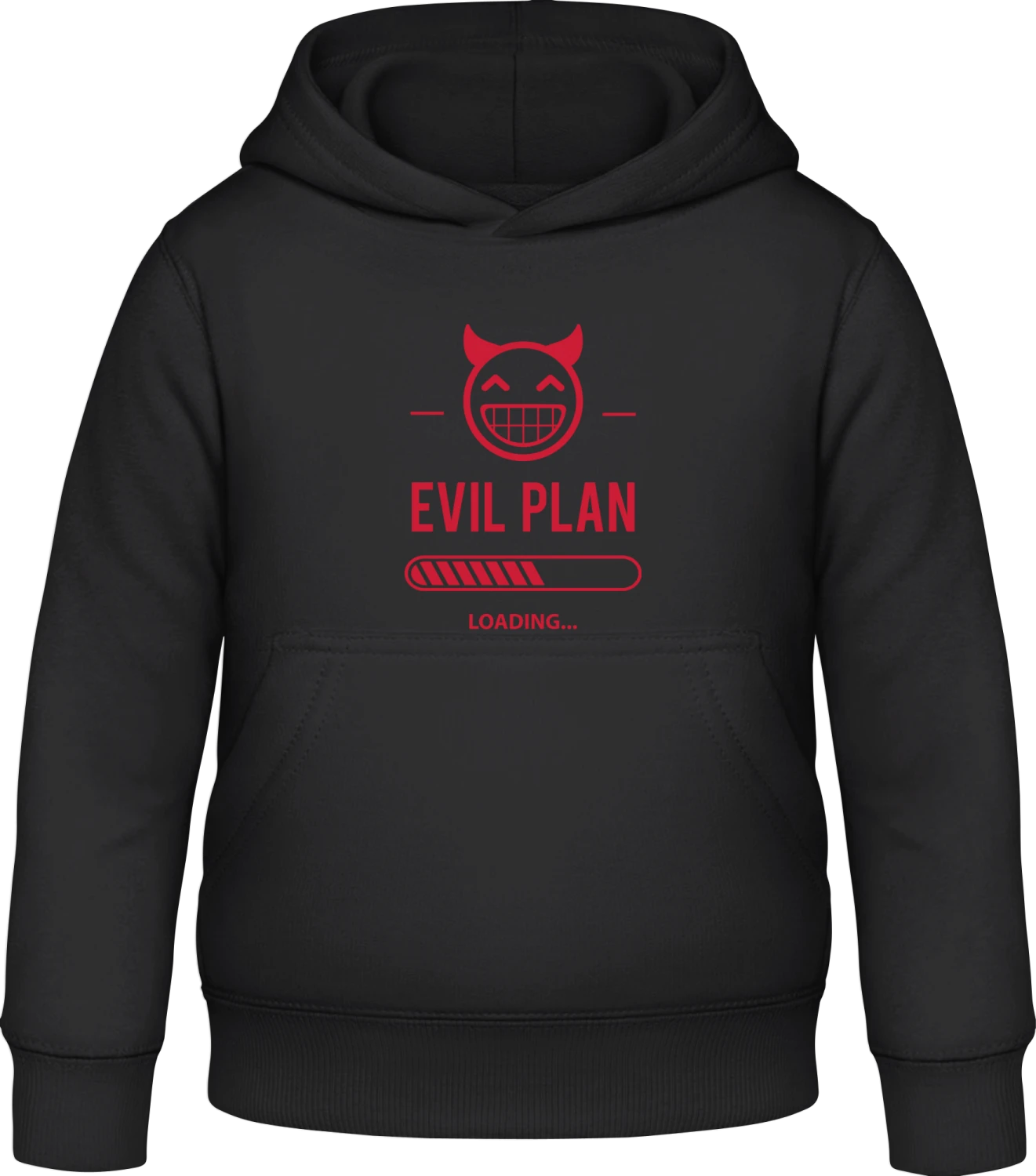 Evil Plan Loading - Black Awdis Hoodie Kids - Front