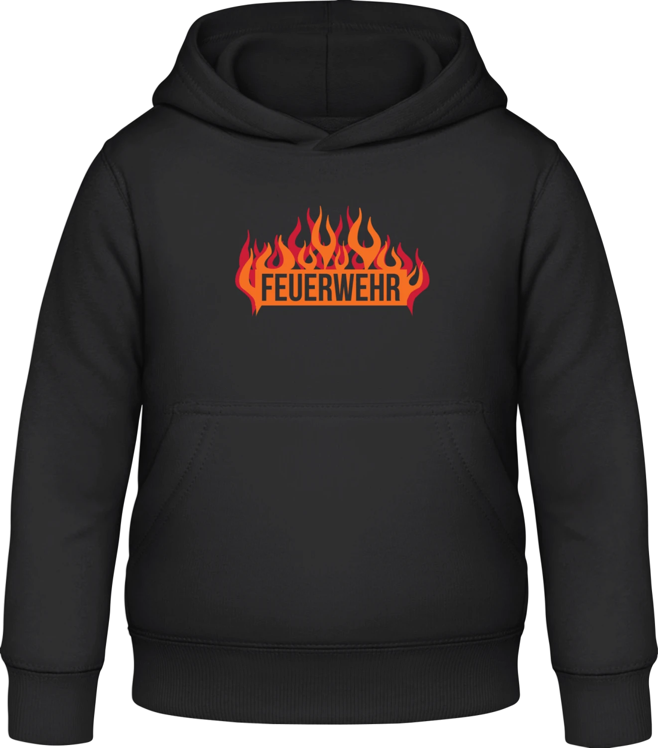 Feuerwehr Flammen - Black Awdis Hoodie Kids - Front